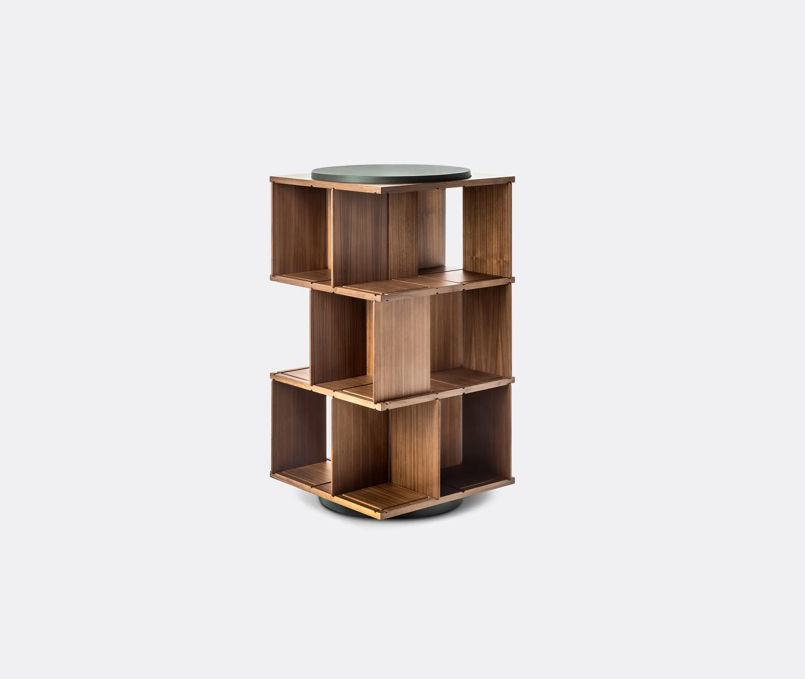 Swivel Bookcase with Storage - Walnut, Wood