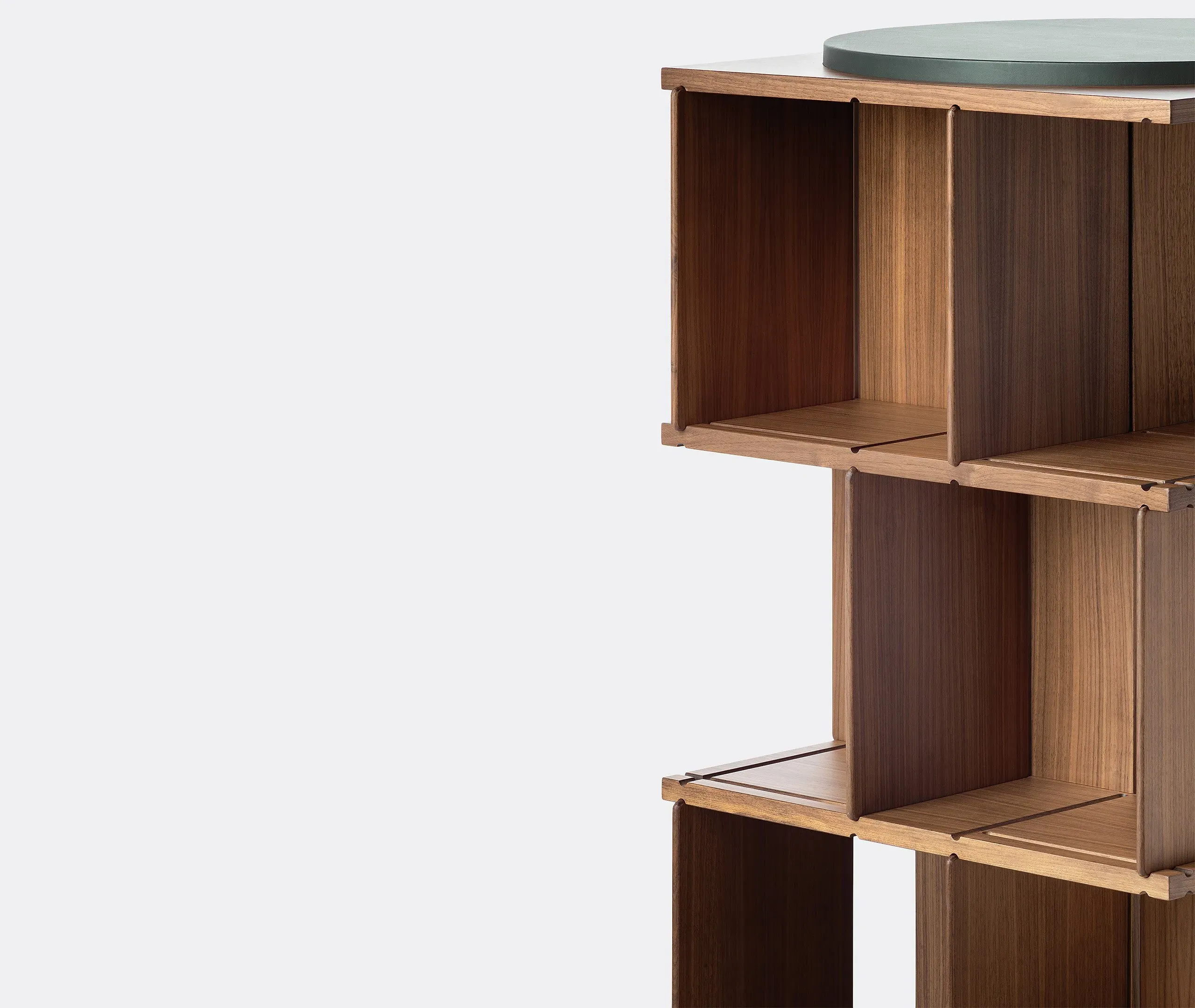 Swivel Bookcase with Storage - Walnut, Wood