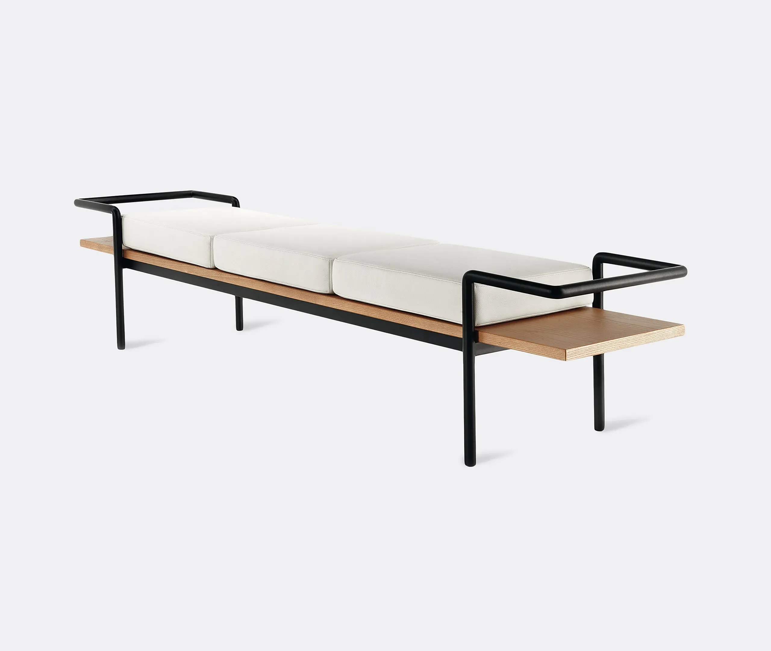 T904 Bench with Cushions - White, Leather