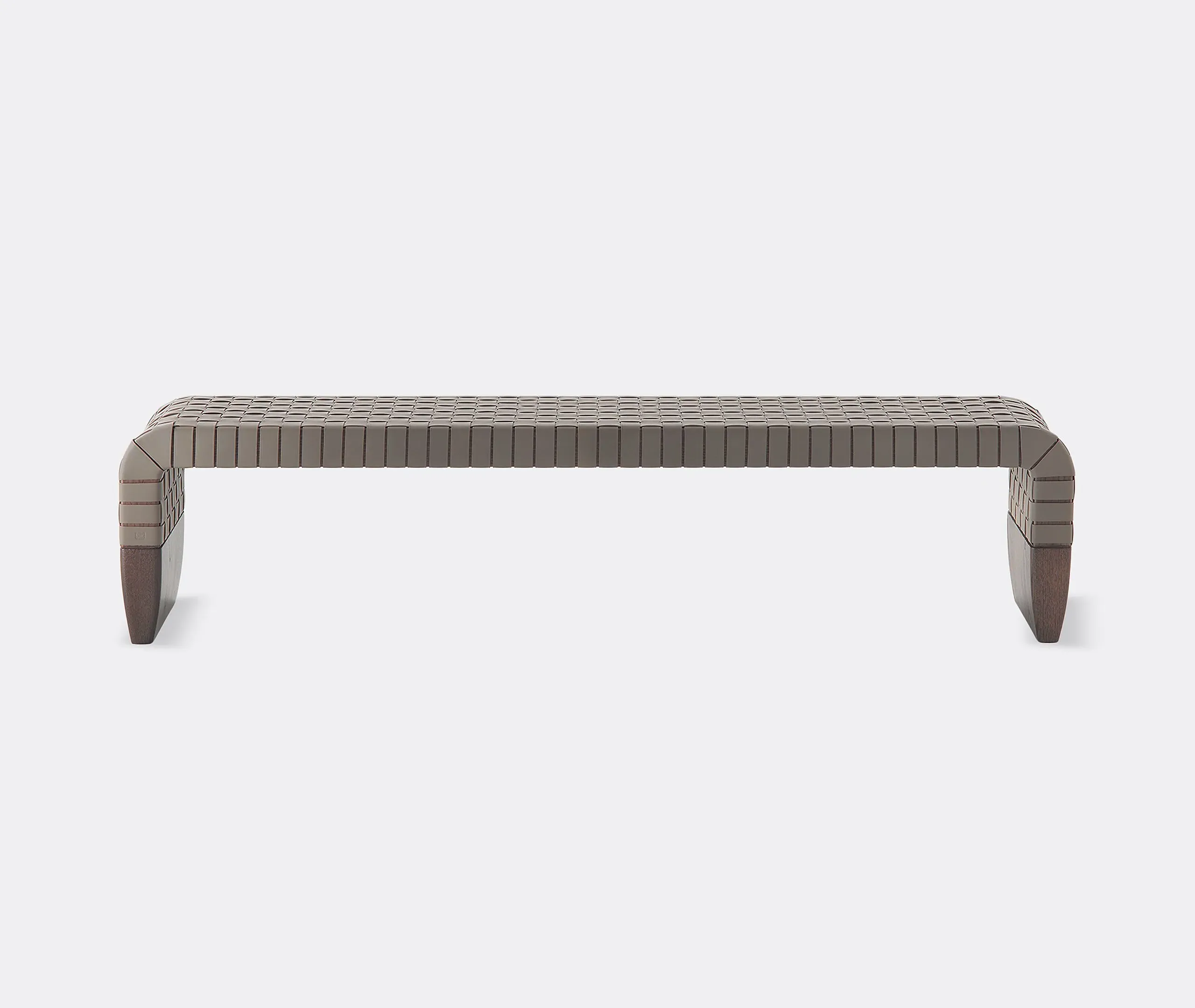 Woven Strap Bench - Grey, Leather