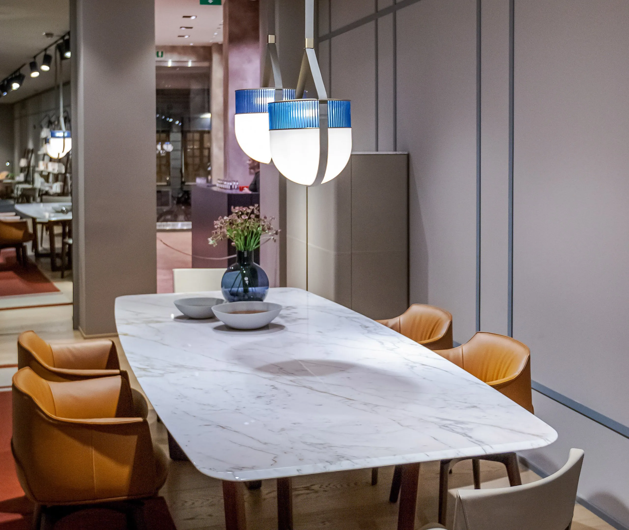 Xi Pendant Lamp - Light Blue, Blown Glass