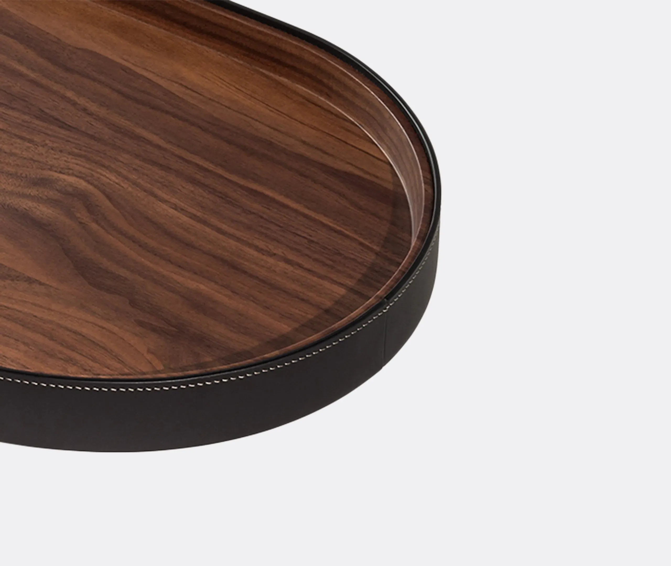 Zhuang Oval Serving Tray - Black, Walnut