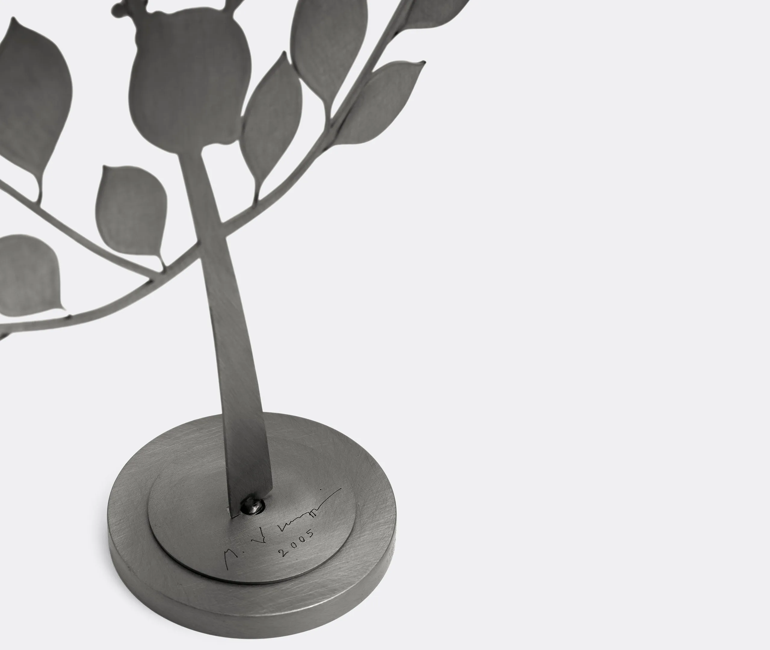Lemon Tree Sculpture - Grey, Raw Metal
