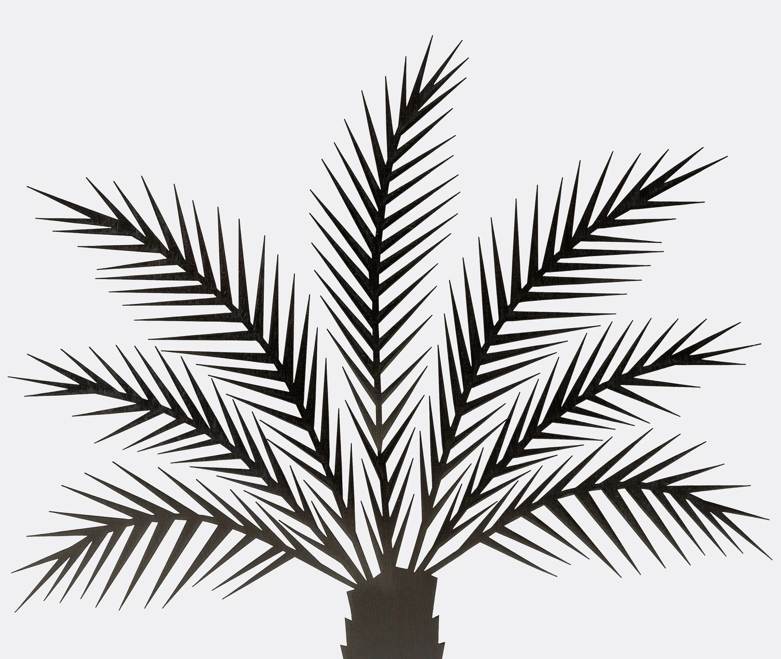 Palm Tree Sculpture - Grey, Raw Metal
