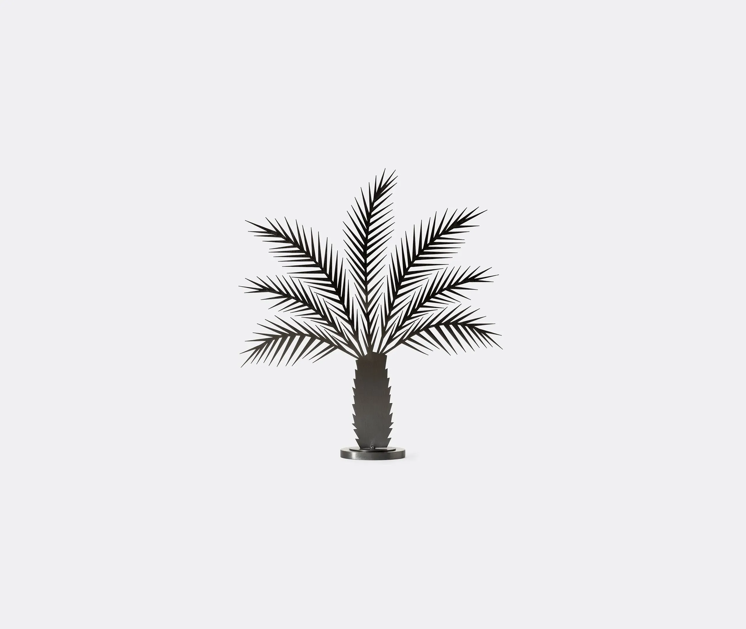 Palm Tree Sculpture - Grey, Raw Metal