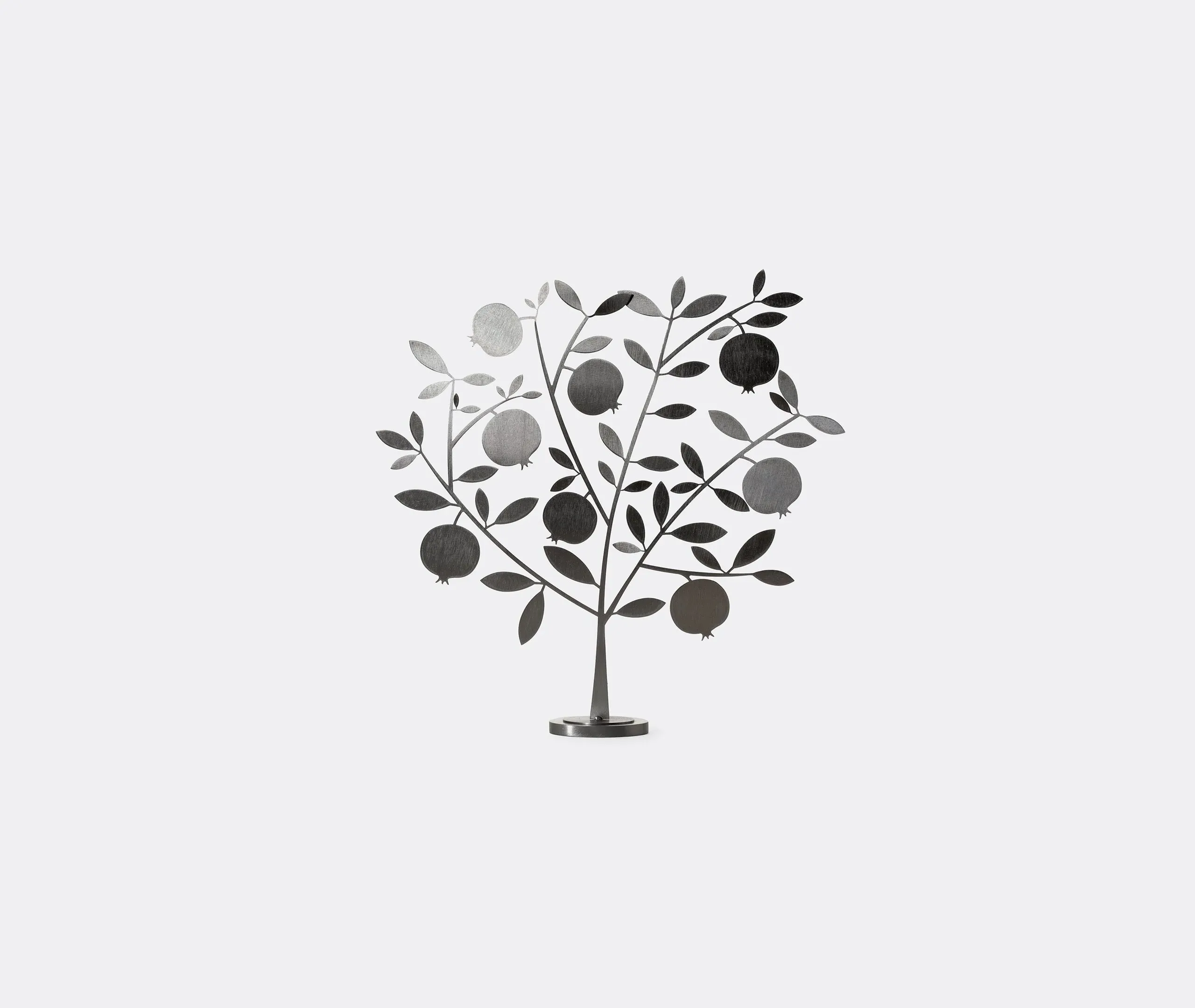 Pomegranate Tree Sculpture - Grey, Raw Metal