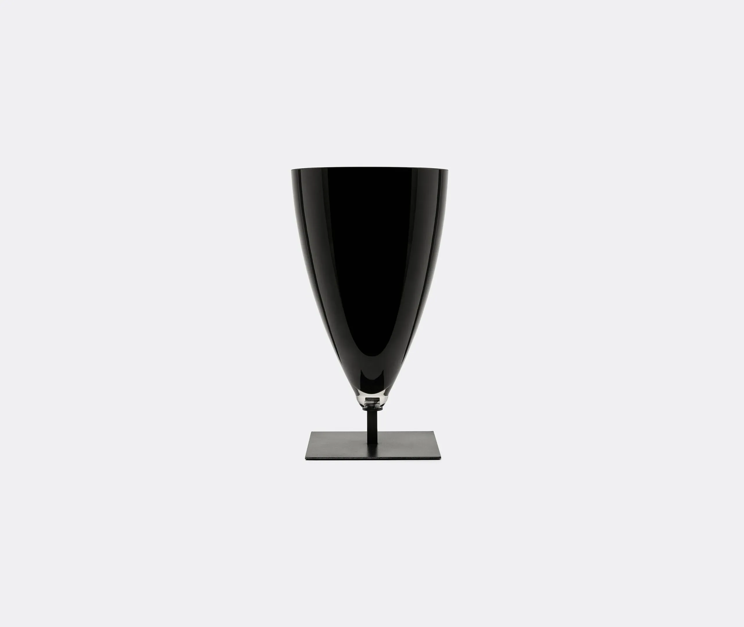Square Base Vase with Glass Top - Black, Iron image