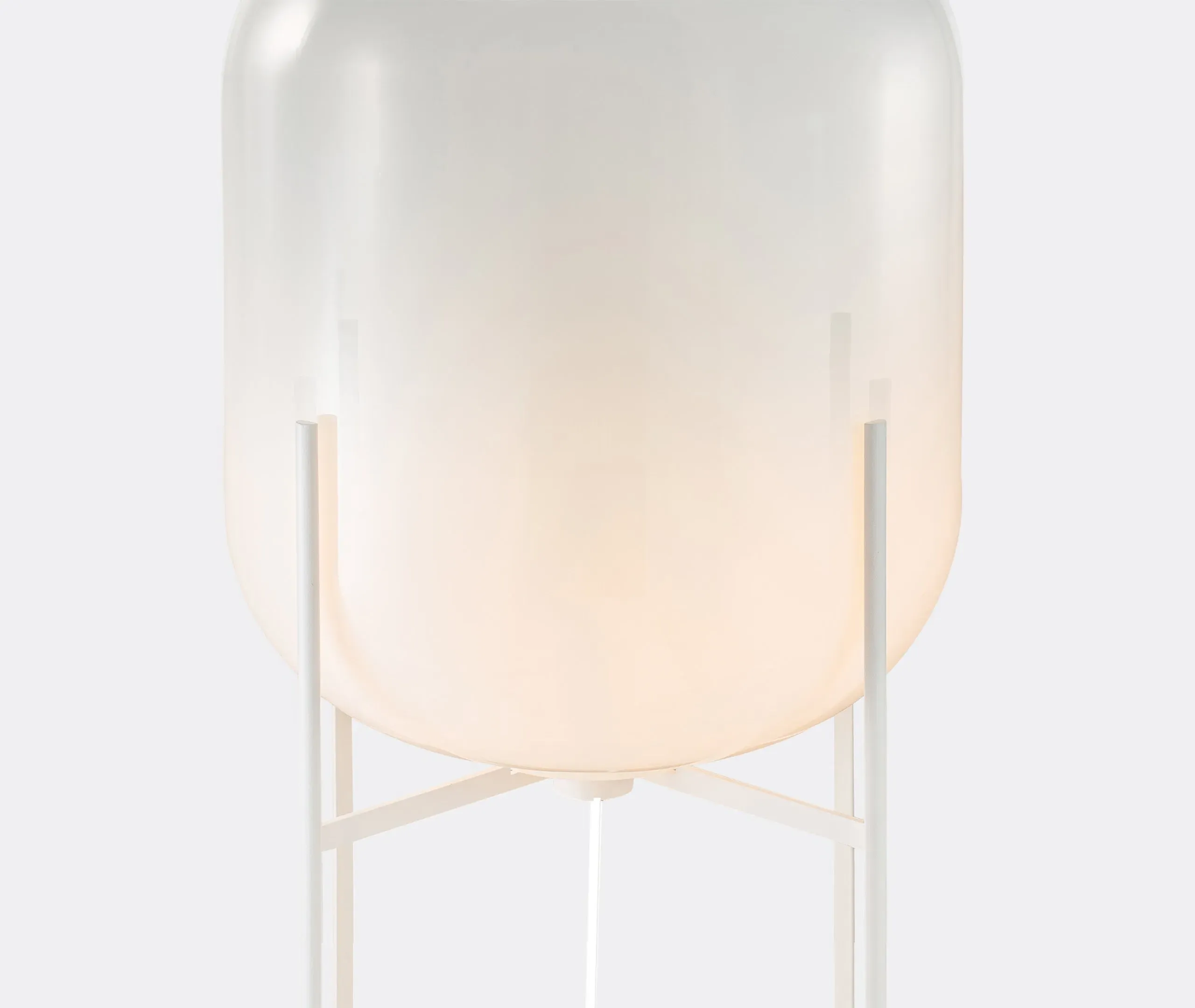 Big Floor Lamp with Glass Shade - White