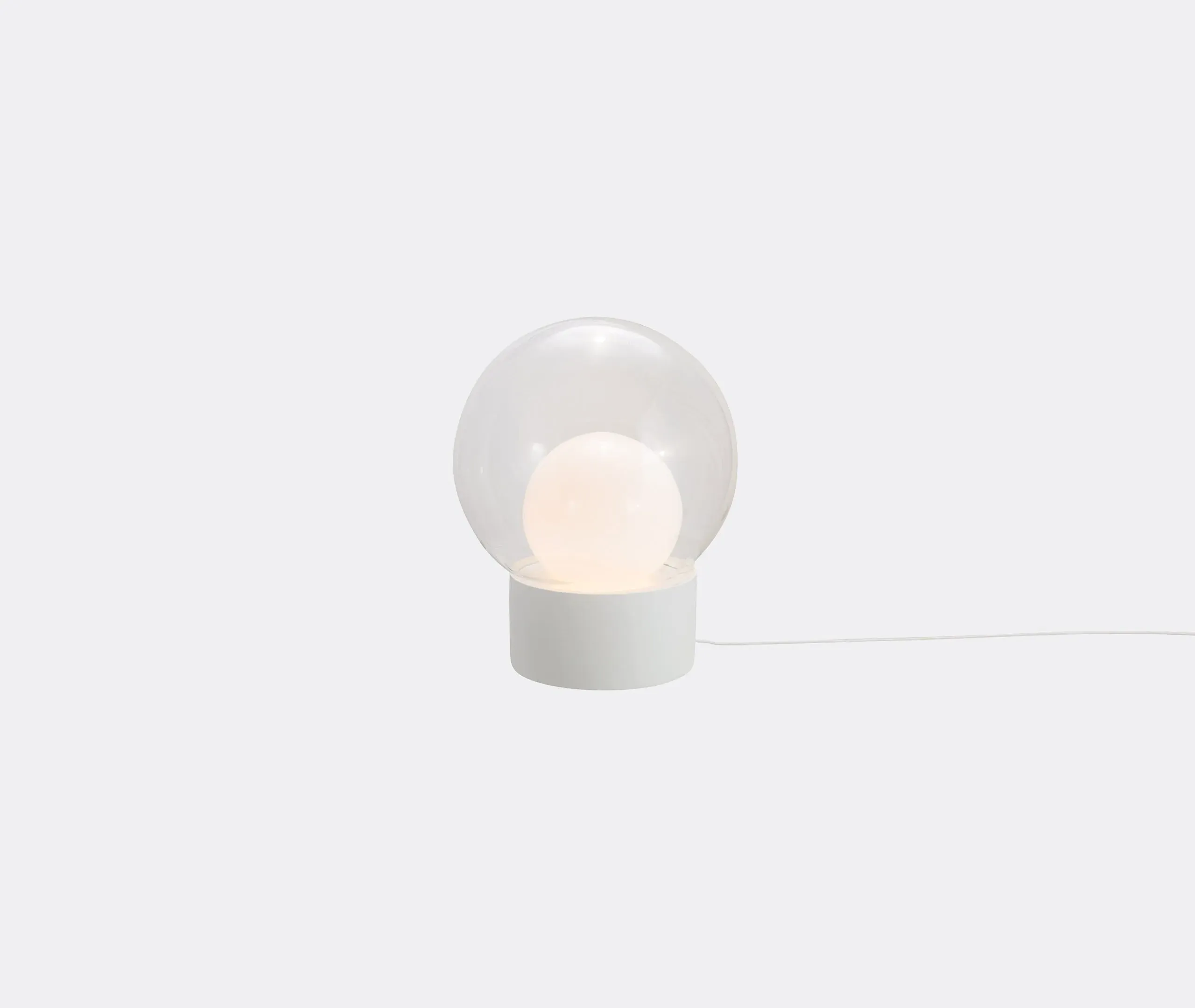 Boule Medium Spherical Table Lamp - White, Glass