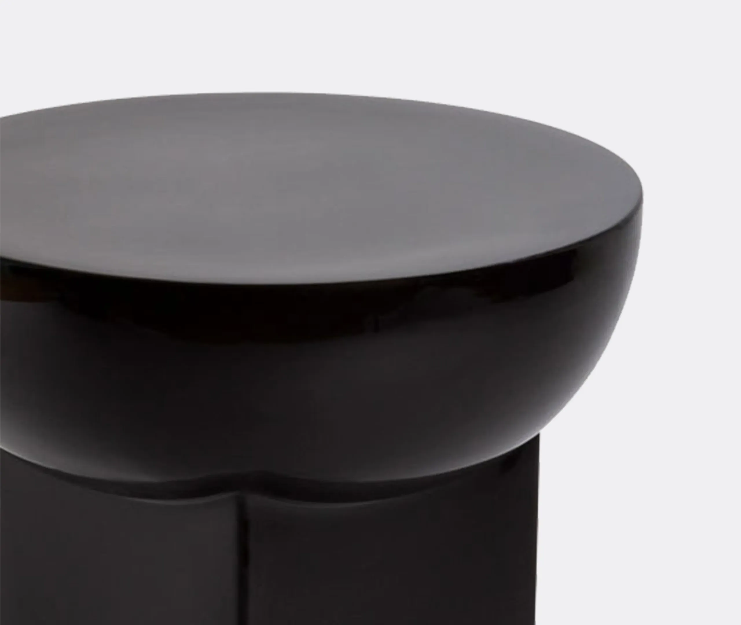 High Side Table with Bowl Top - Black, Ceramic