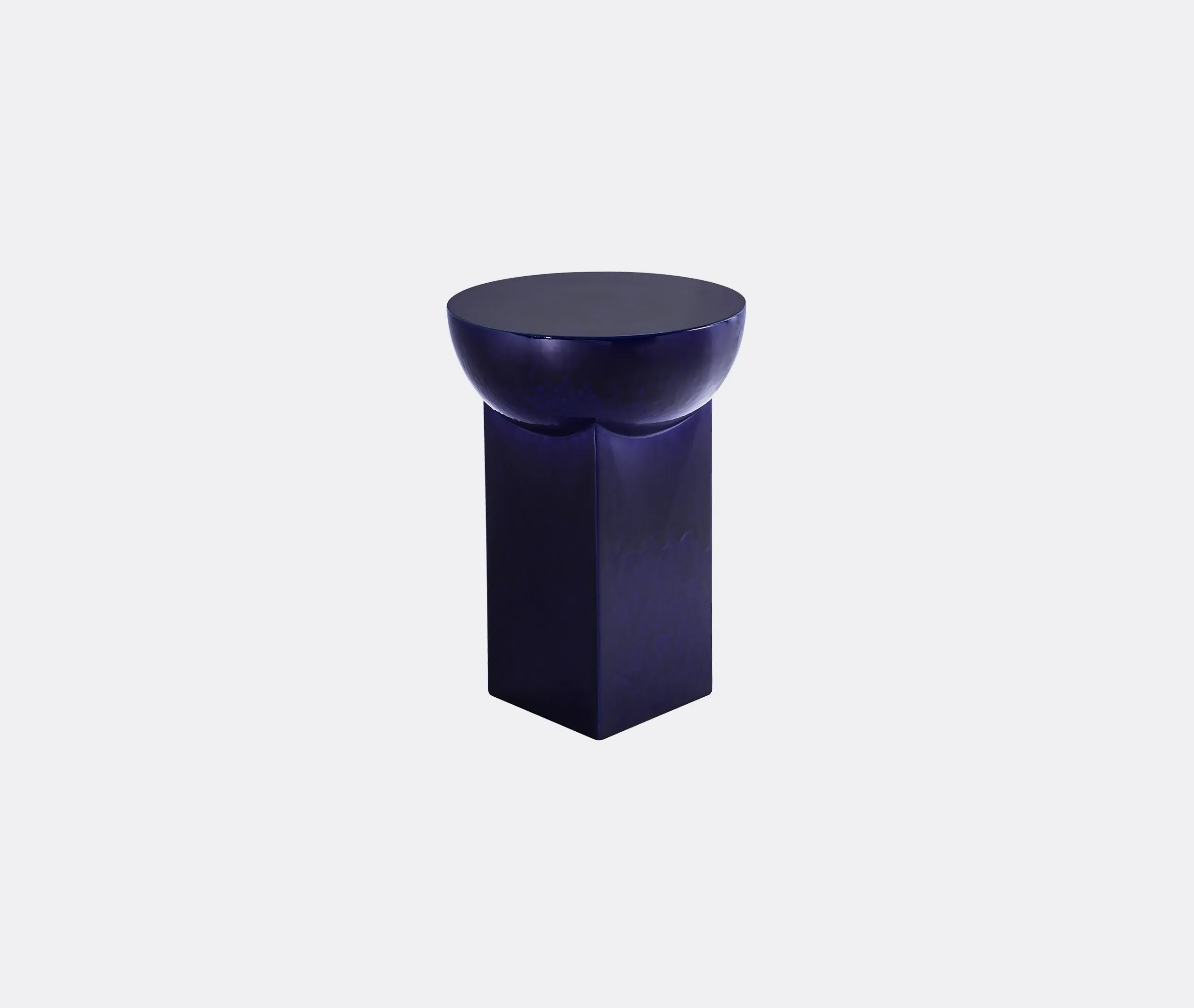 High Side Table with Bowl Top - Blue, Ceramic