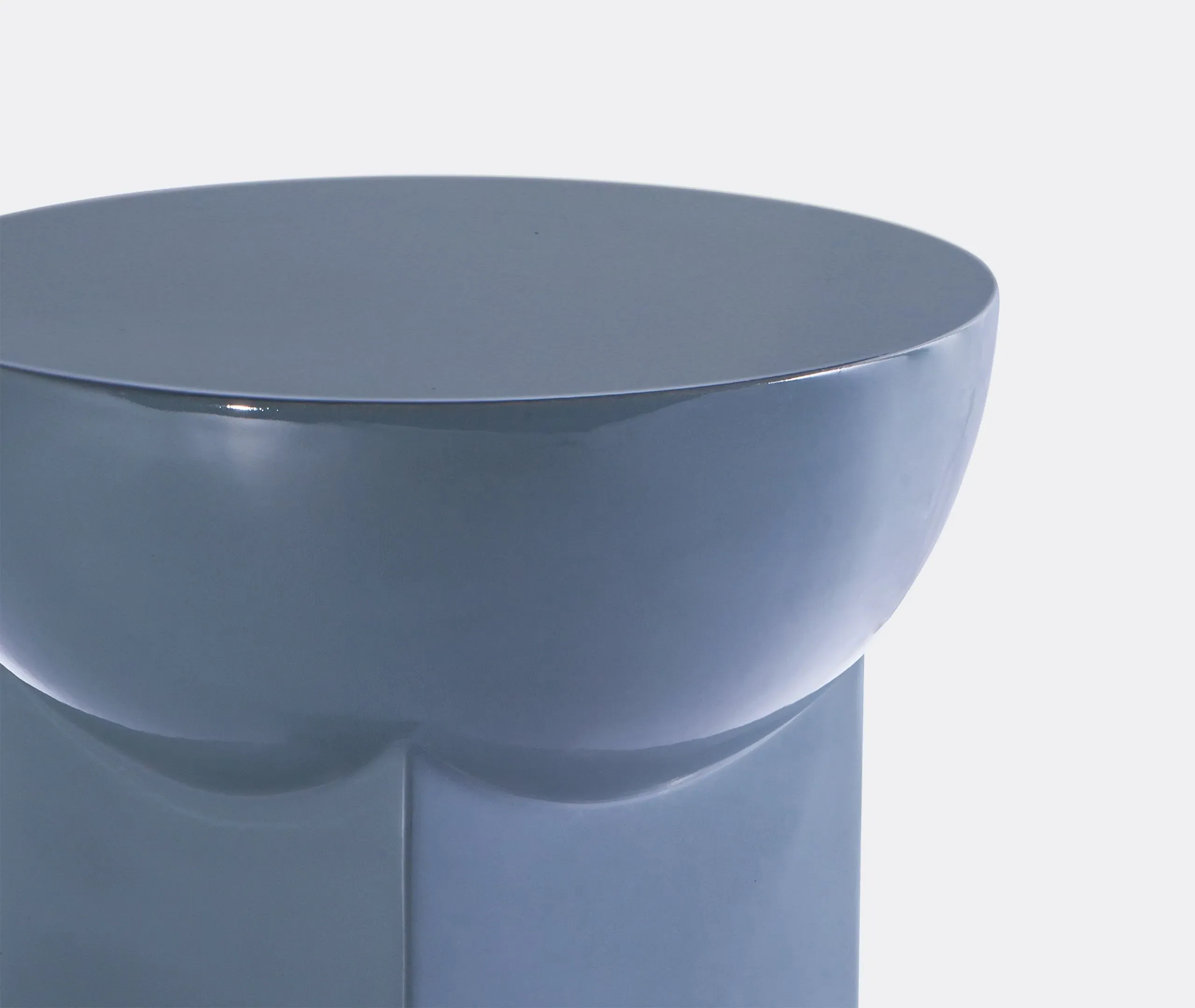 High Side Table with Bowl Top - Grey, Ceramic