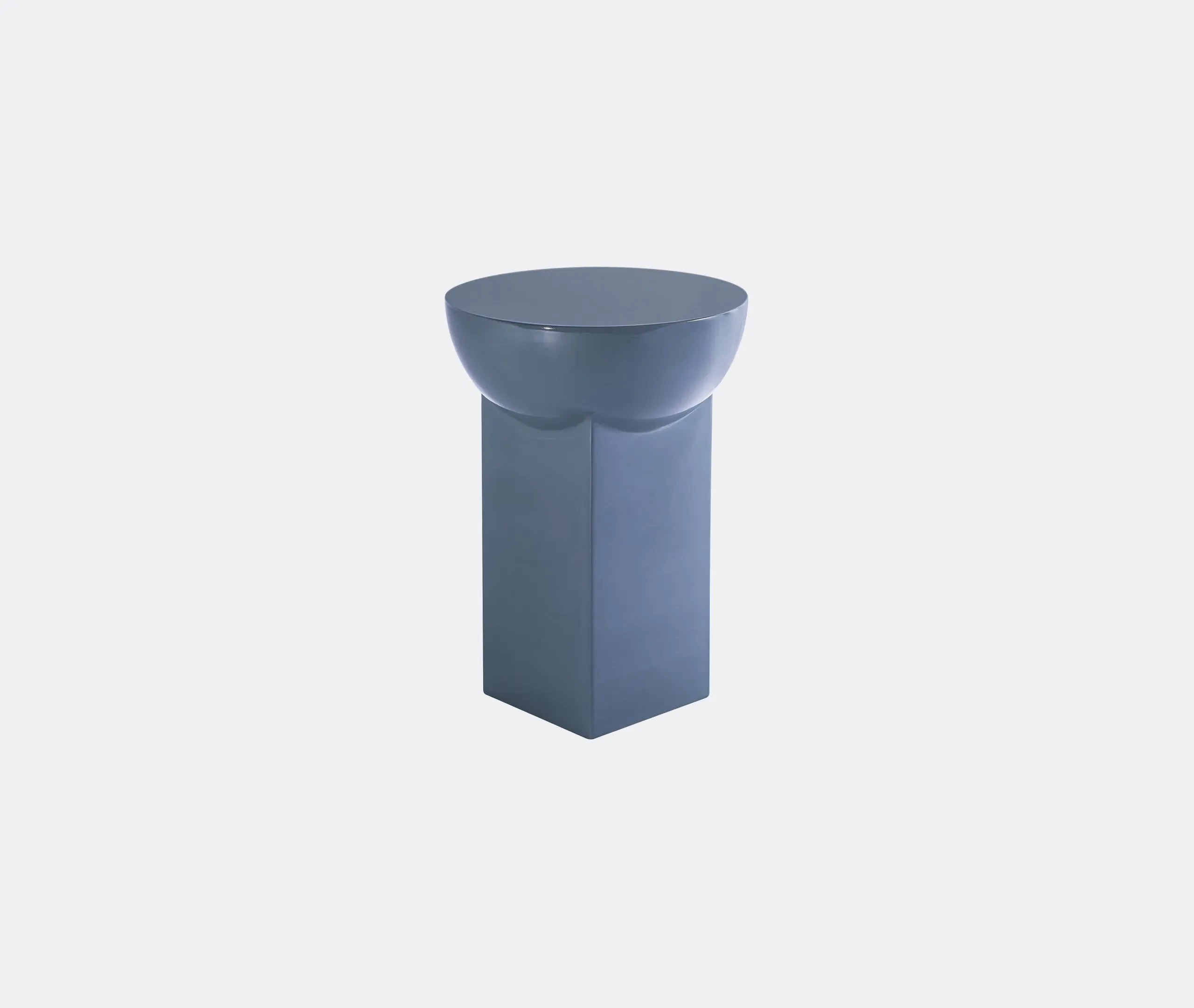 High Side Table with Bowl Top - Grey, Ceramic