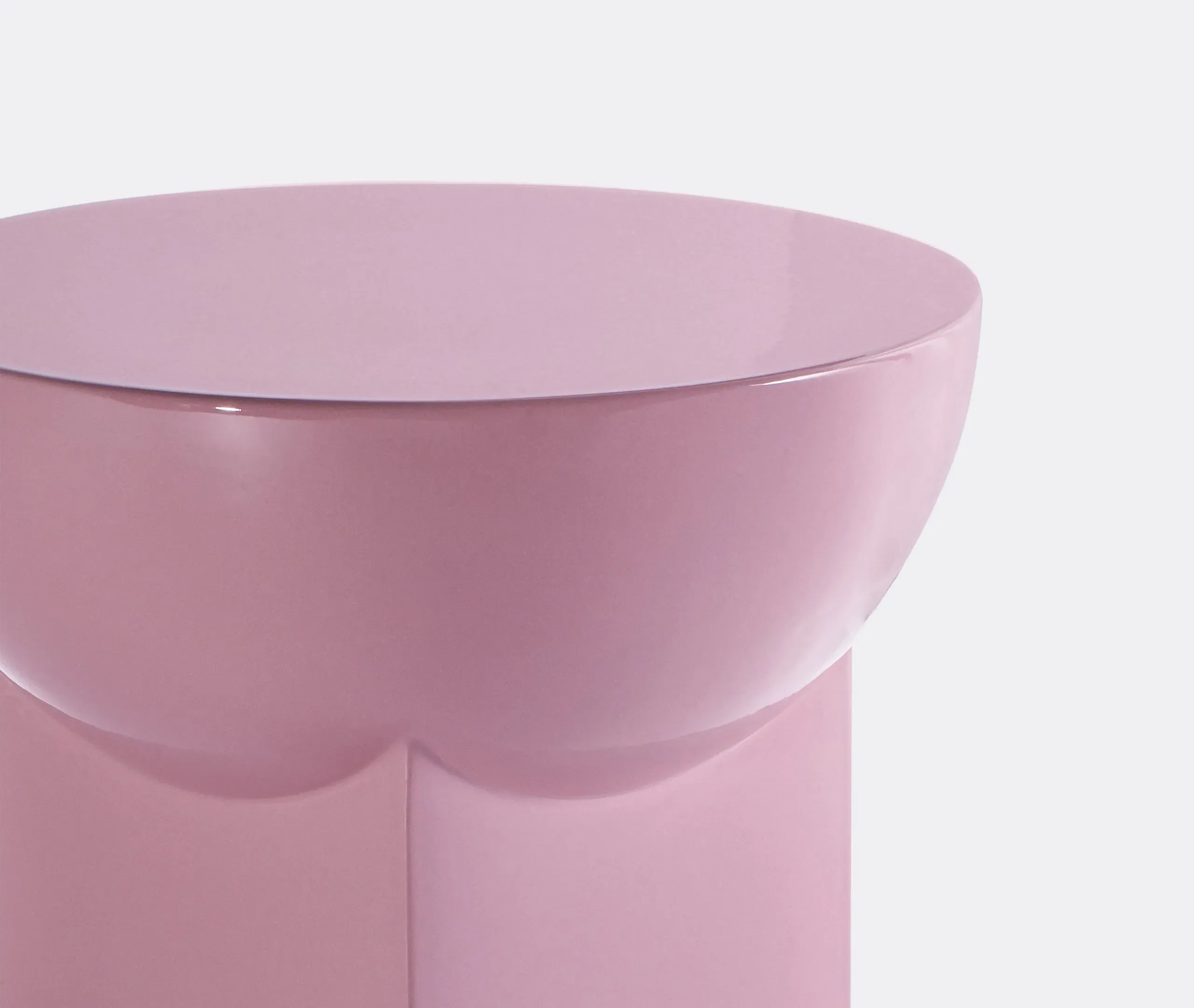 High Side Table with Bowl Top - Rose, Ceramic