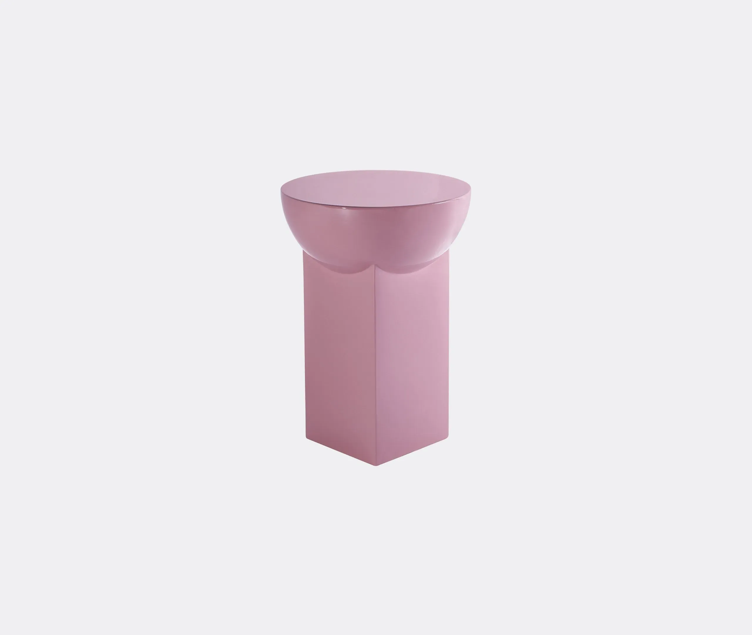 High Side Table with Bowl Top - Rose, Ceramic