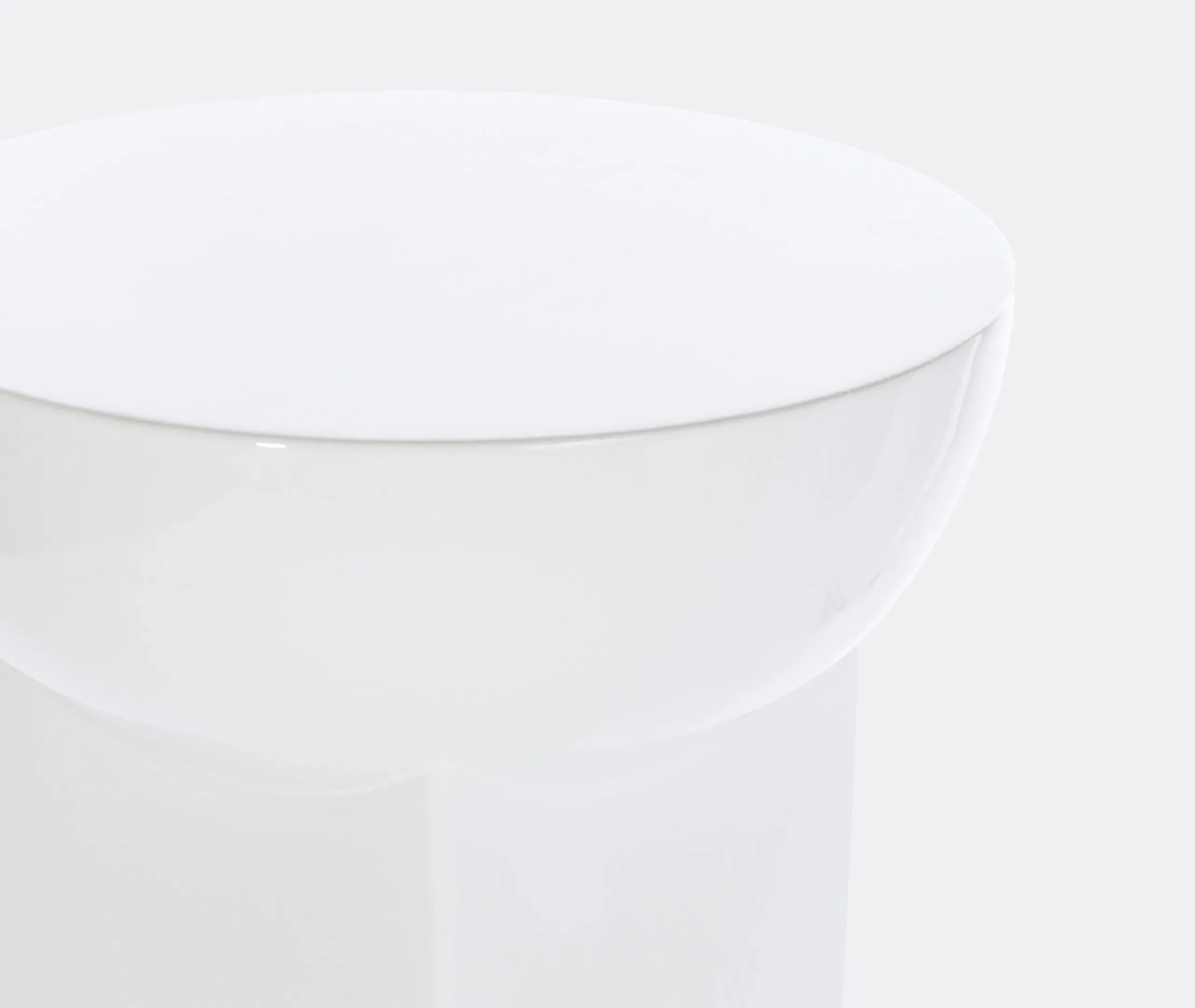 High Side Table with Bowl Top - White, Ceramic