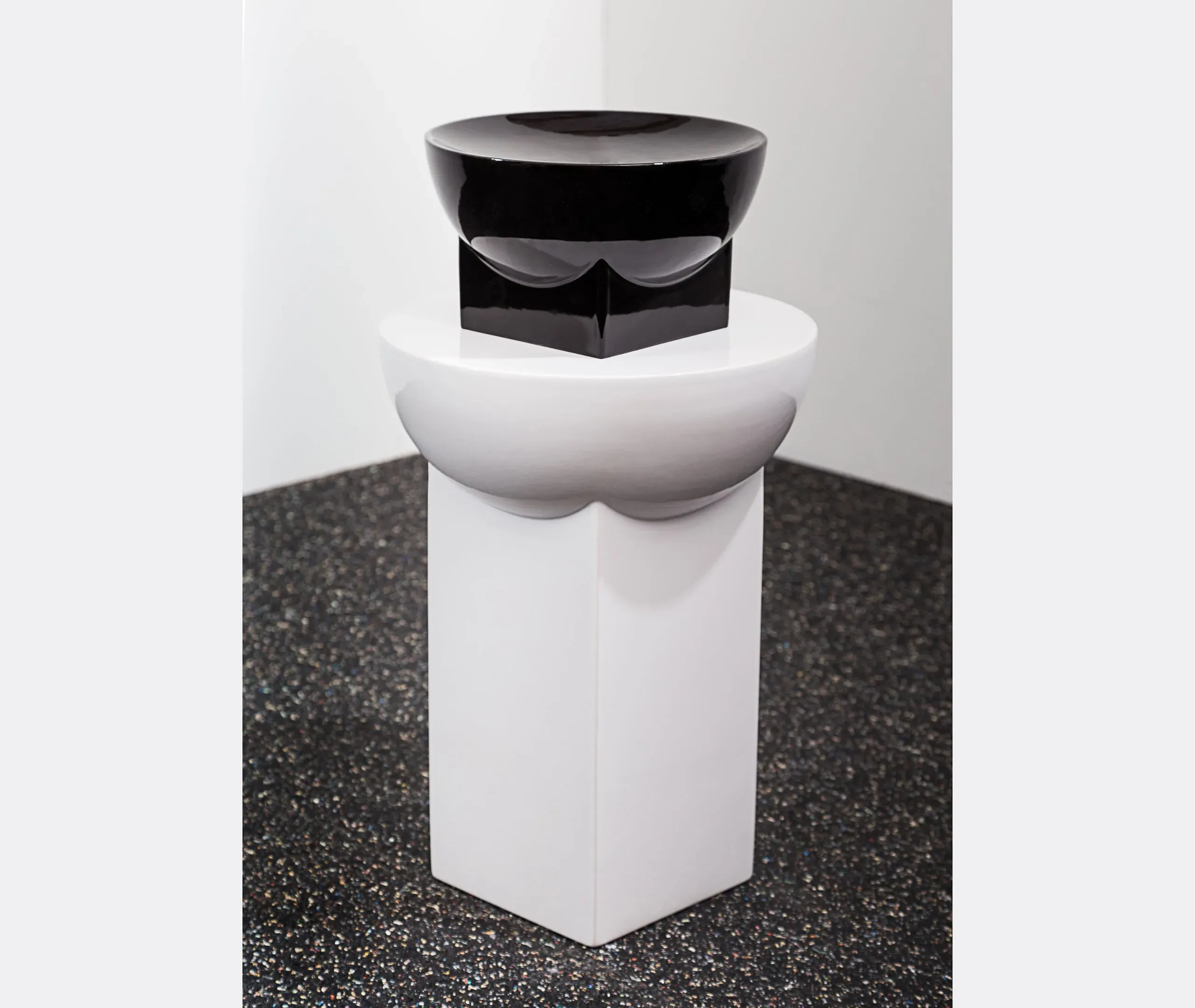 High Side Table with Bowl Top - White, Ceramic