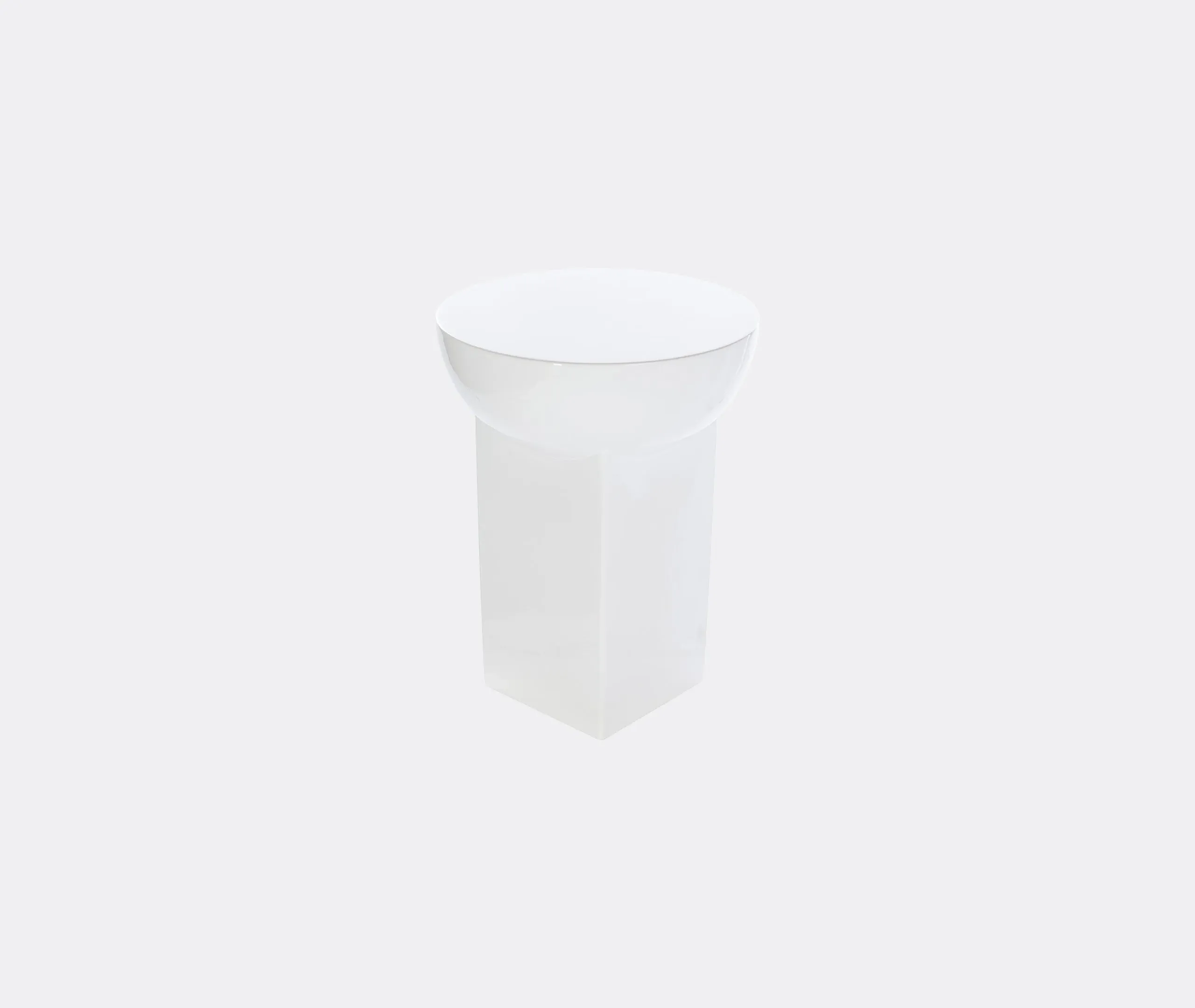 High Side Table with Bowl Top - White, Ceramic
