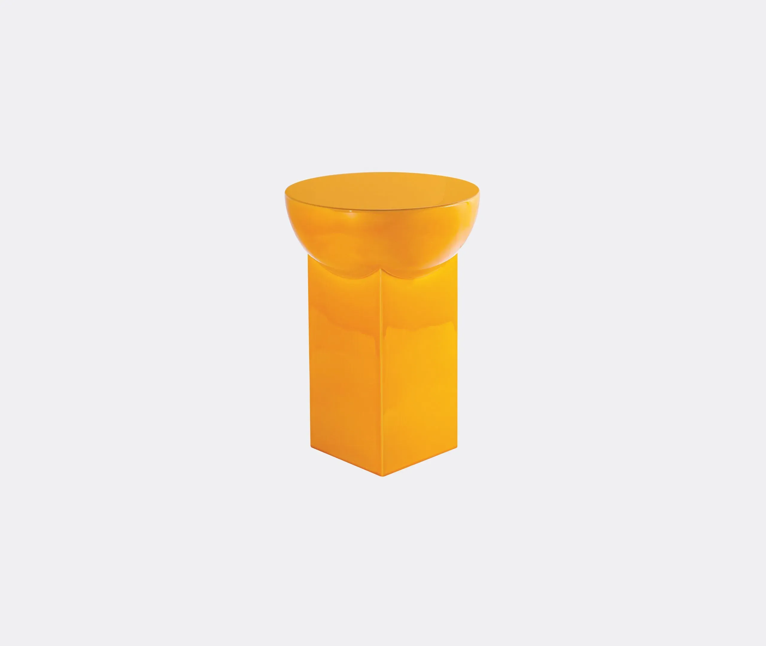High Side Table with Bowl Top - Yellow, Ceramic