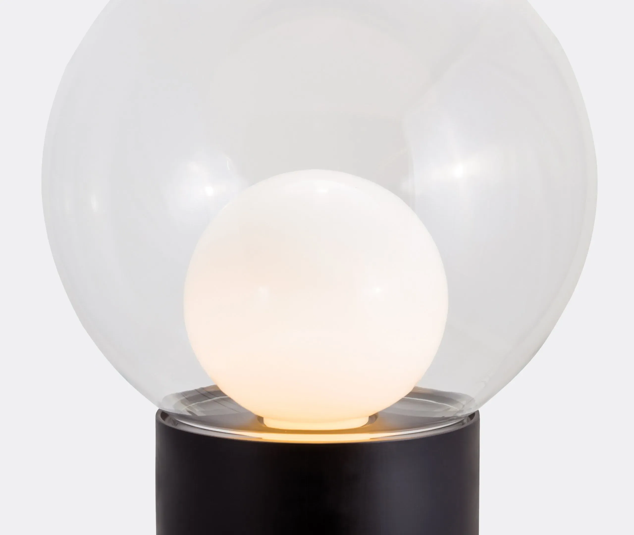 High Table Lamp Spherical - Black, Glass