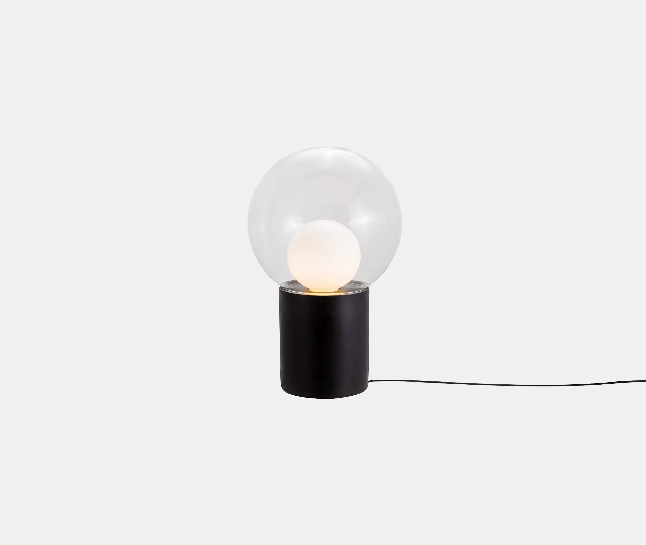 High Table Lamp Spherical - Black, Glass