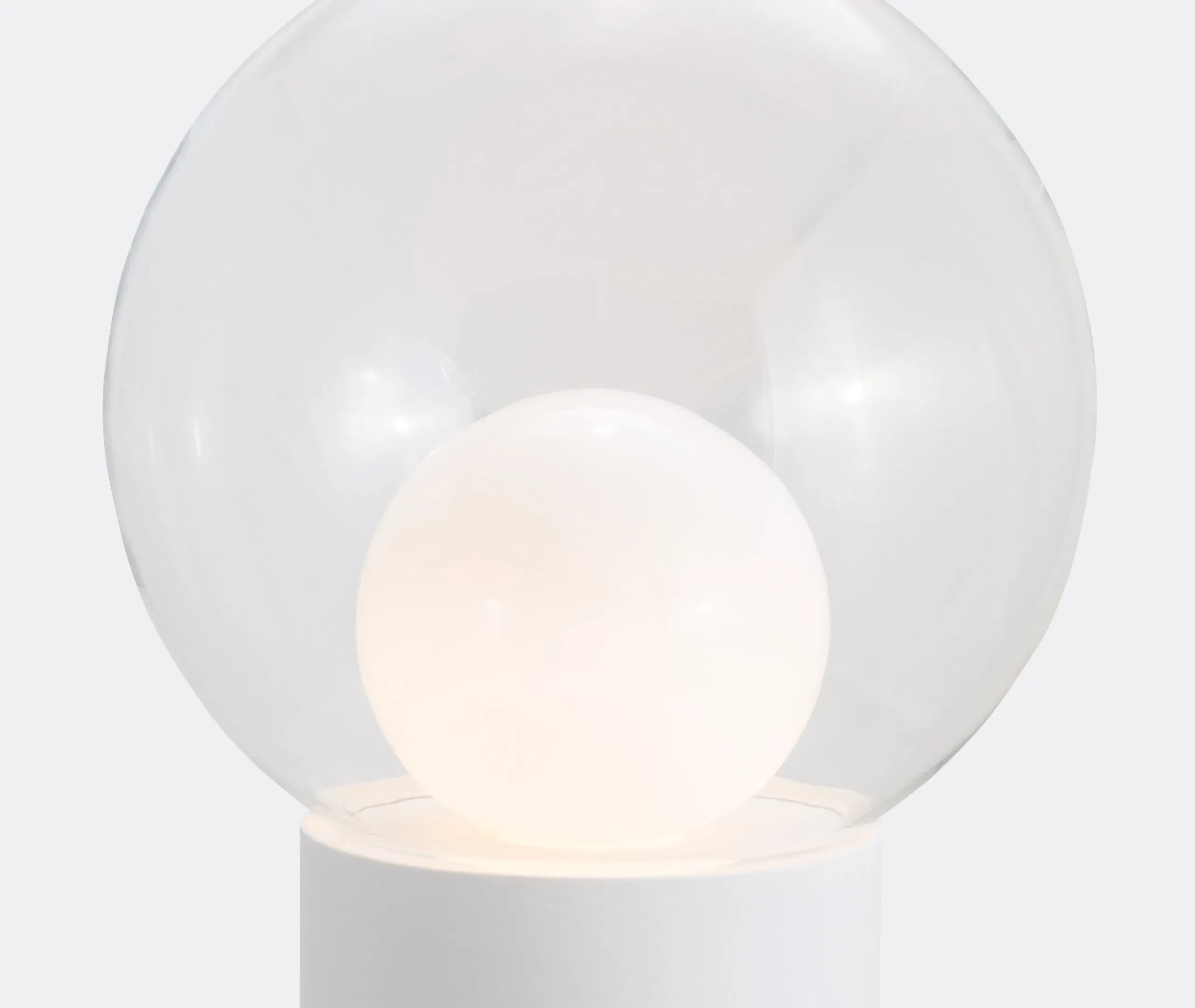 High Table Lamp Spherical - White, Glass