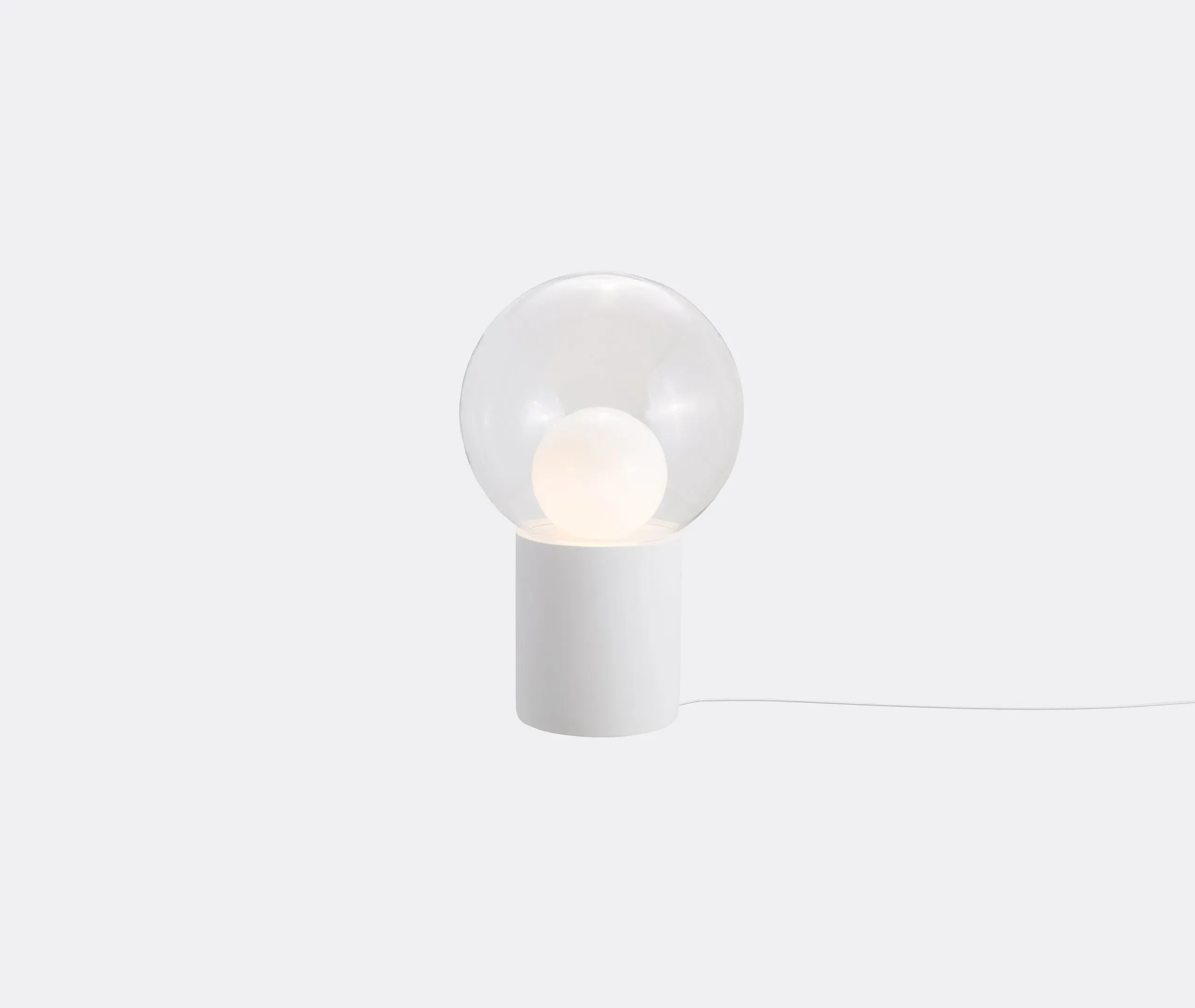 High Table Lamp Spherical - White, Glass