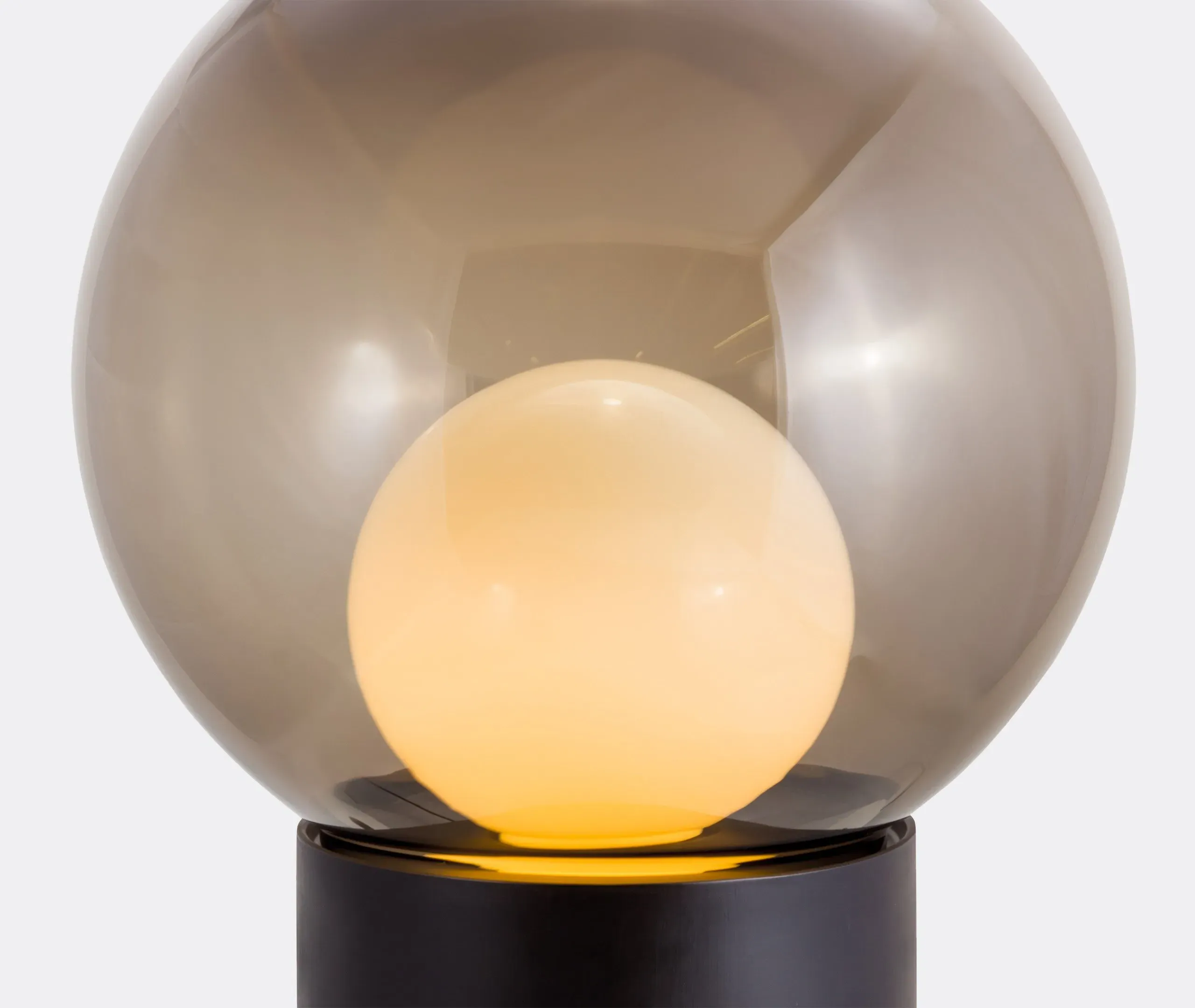High Table Lamp with Glass Globe - Black, Ceramic