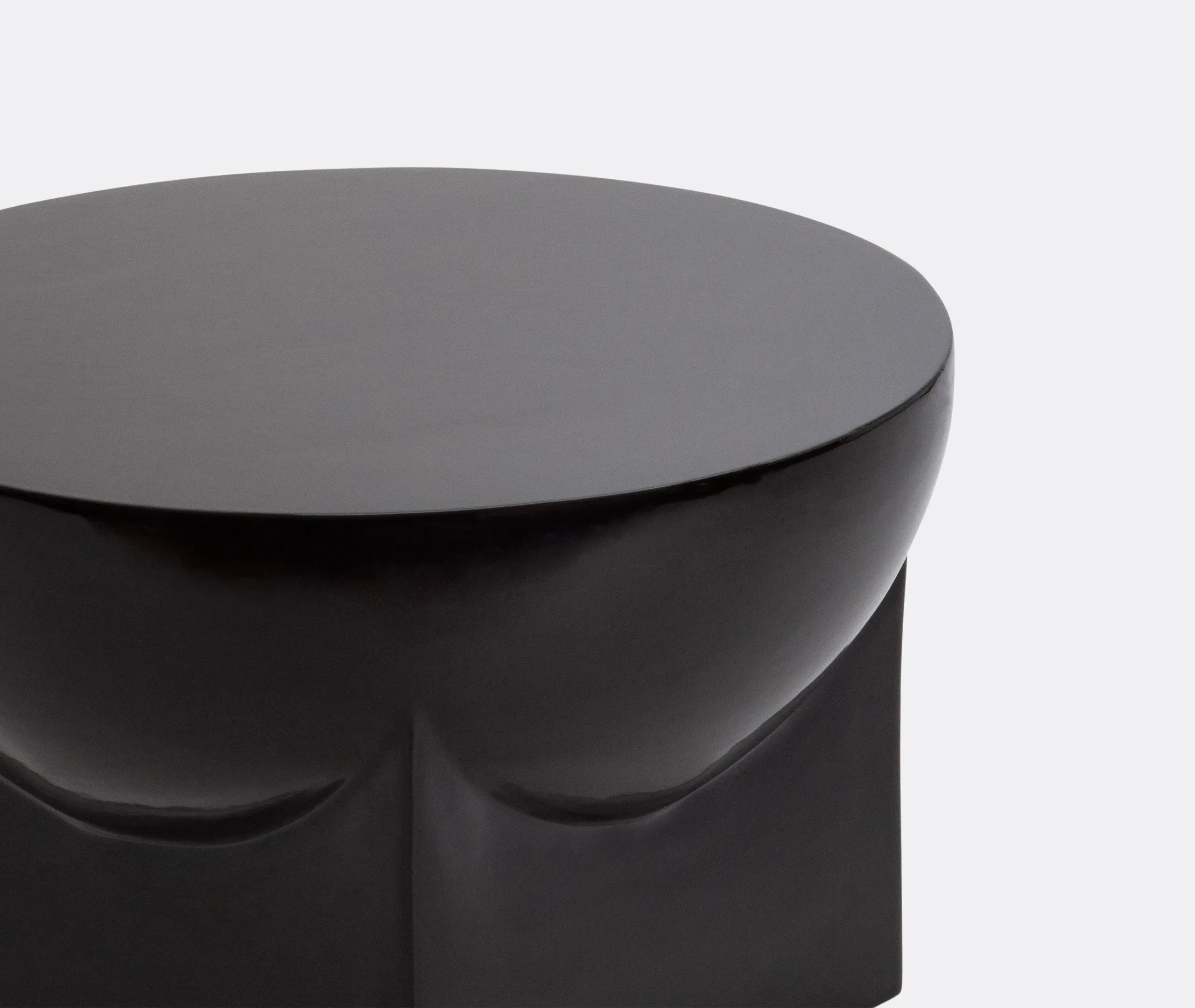 Large Coffee Table Geometric Design - Black, Ceramic