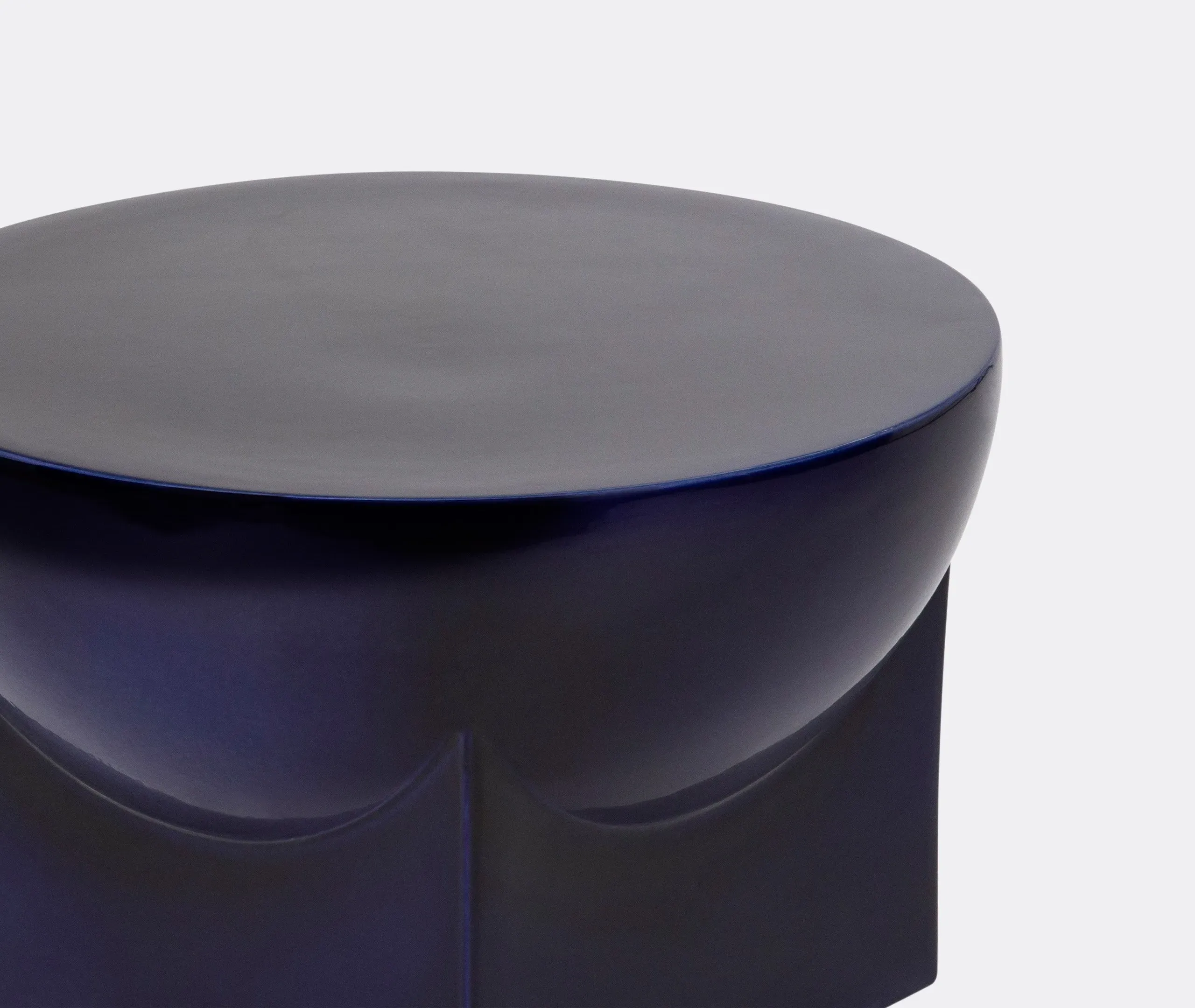 Large Coffee Table Geometric Design - Blue, Ceramic