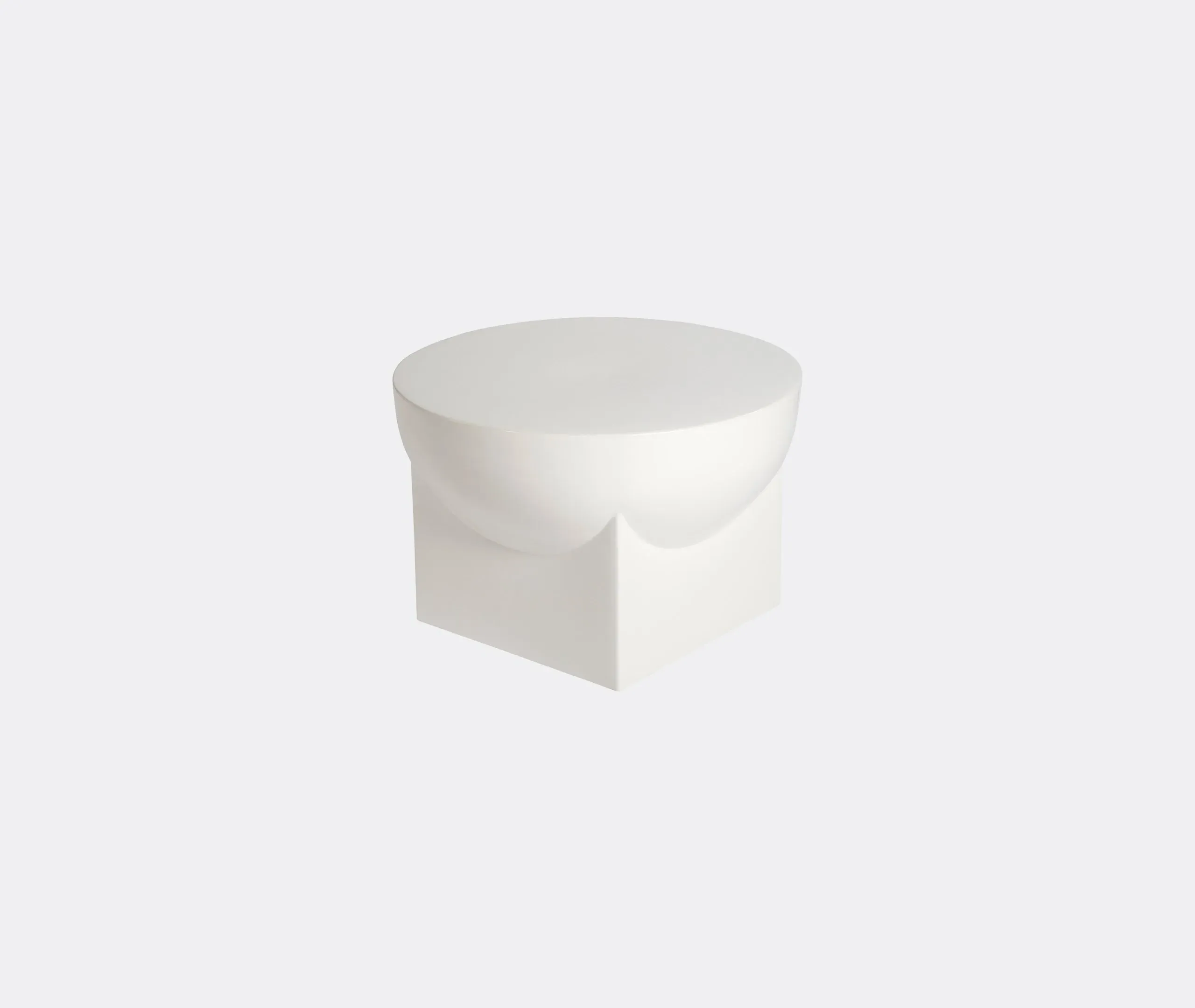 Large Coffee Table Geometric Design - White, Ceramic