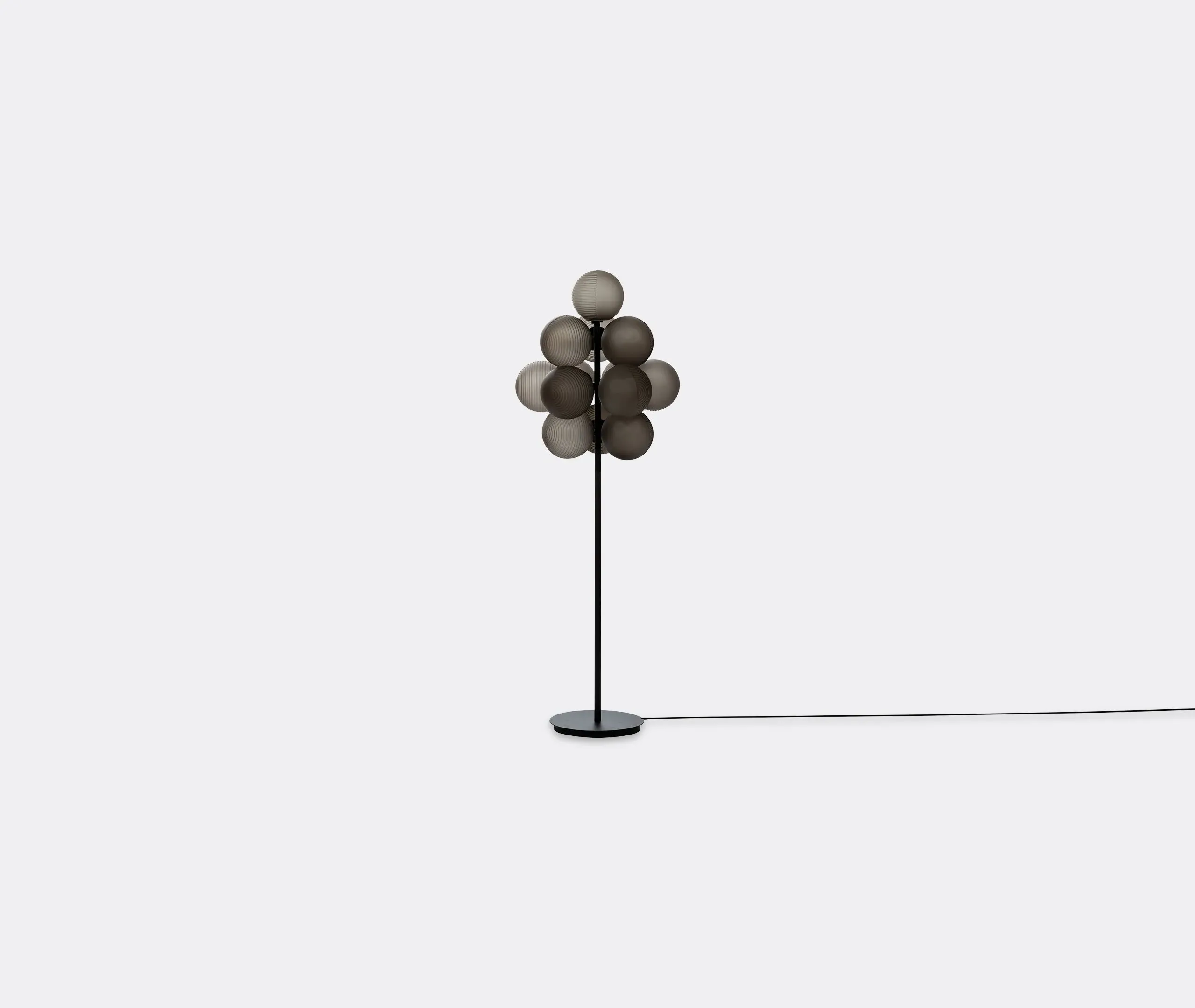 Large Floor Lamp with Glass Spheres - Grey, Steel