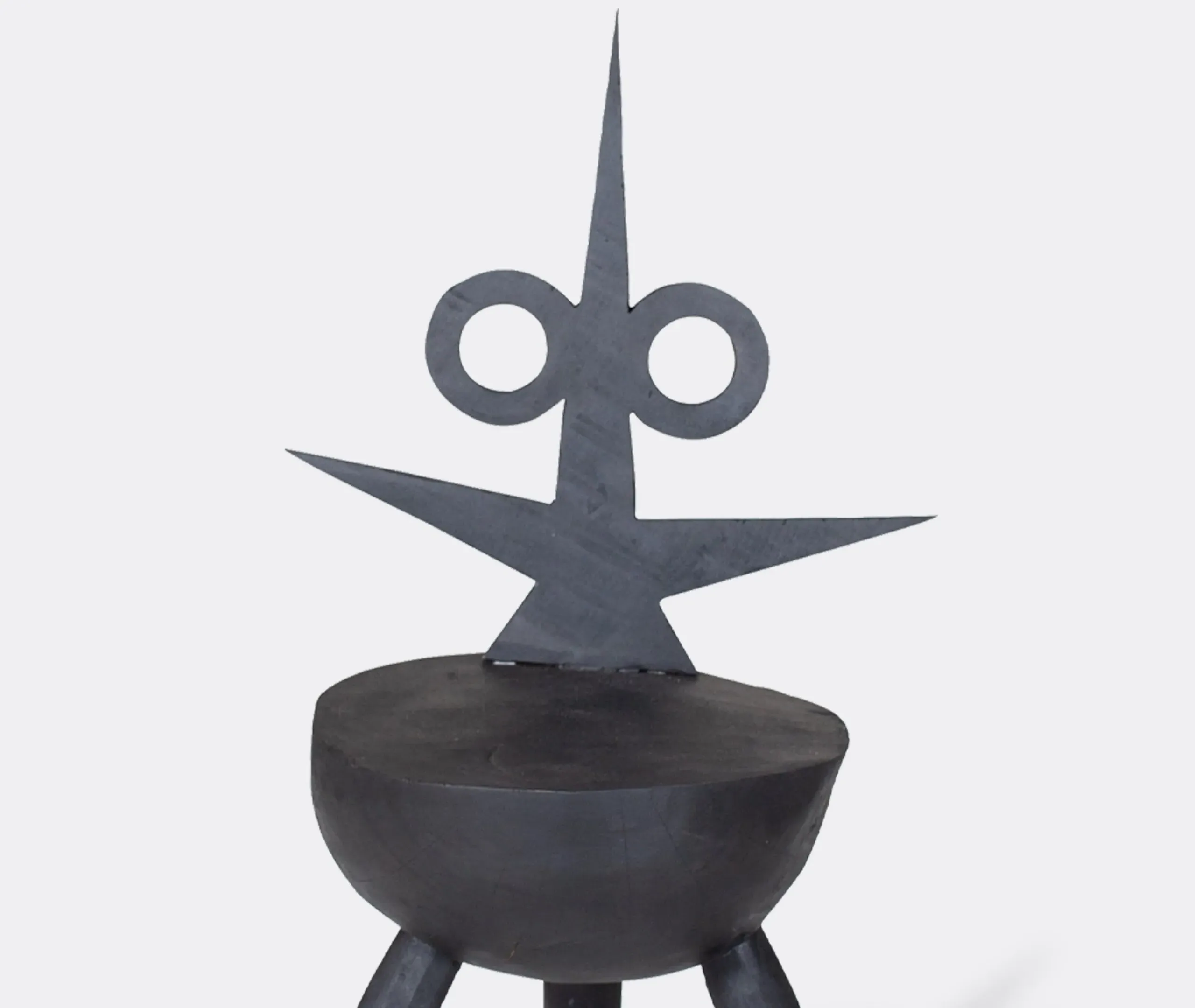 Little Tully Stool with Arms - Black, Wood