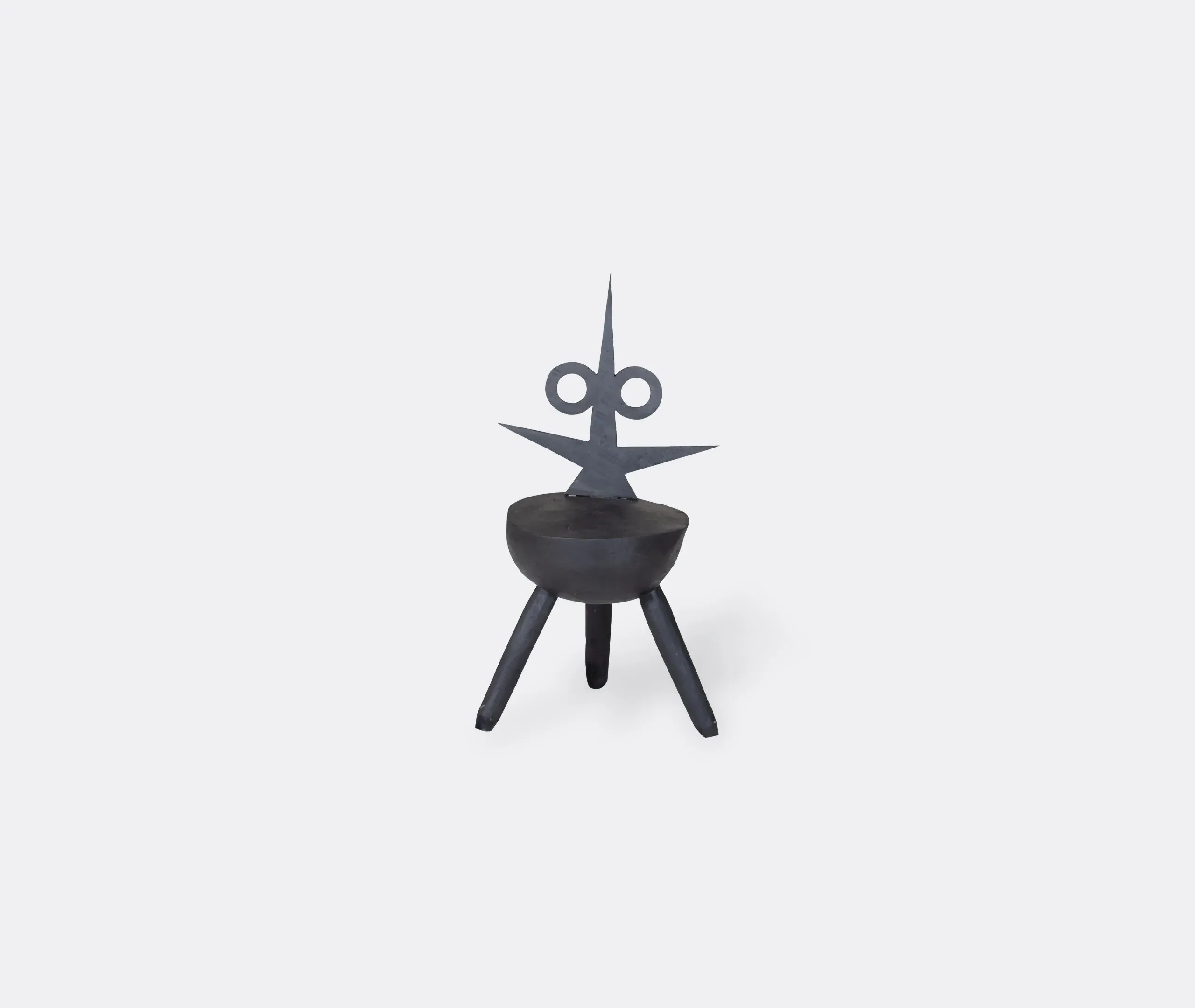 Little Tully Stool with Arms - Black, Wood