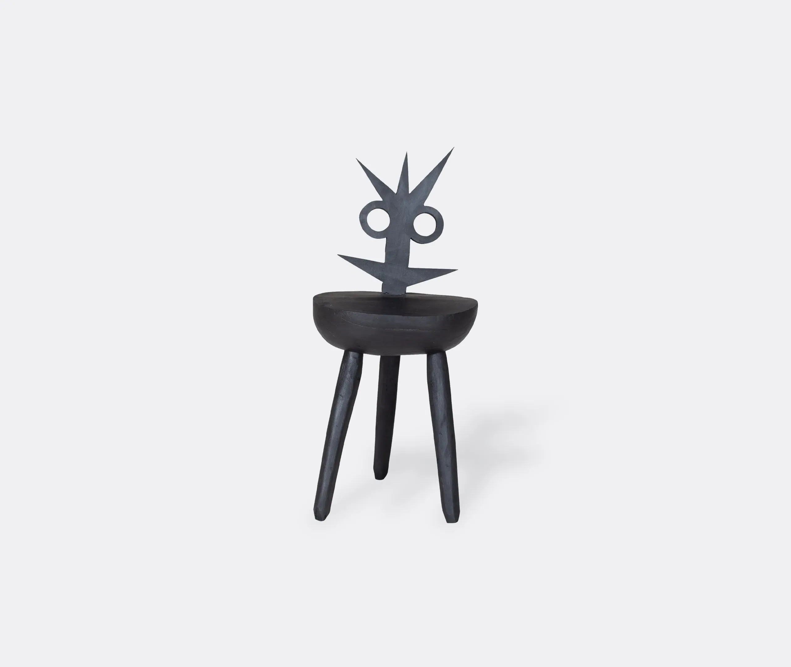 Lumpy Stool with Arms - Black, Wood