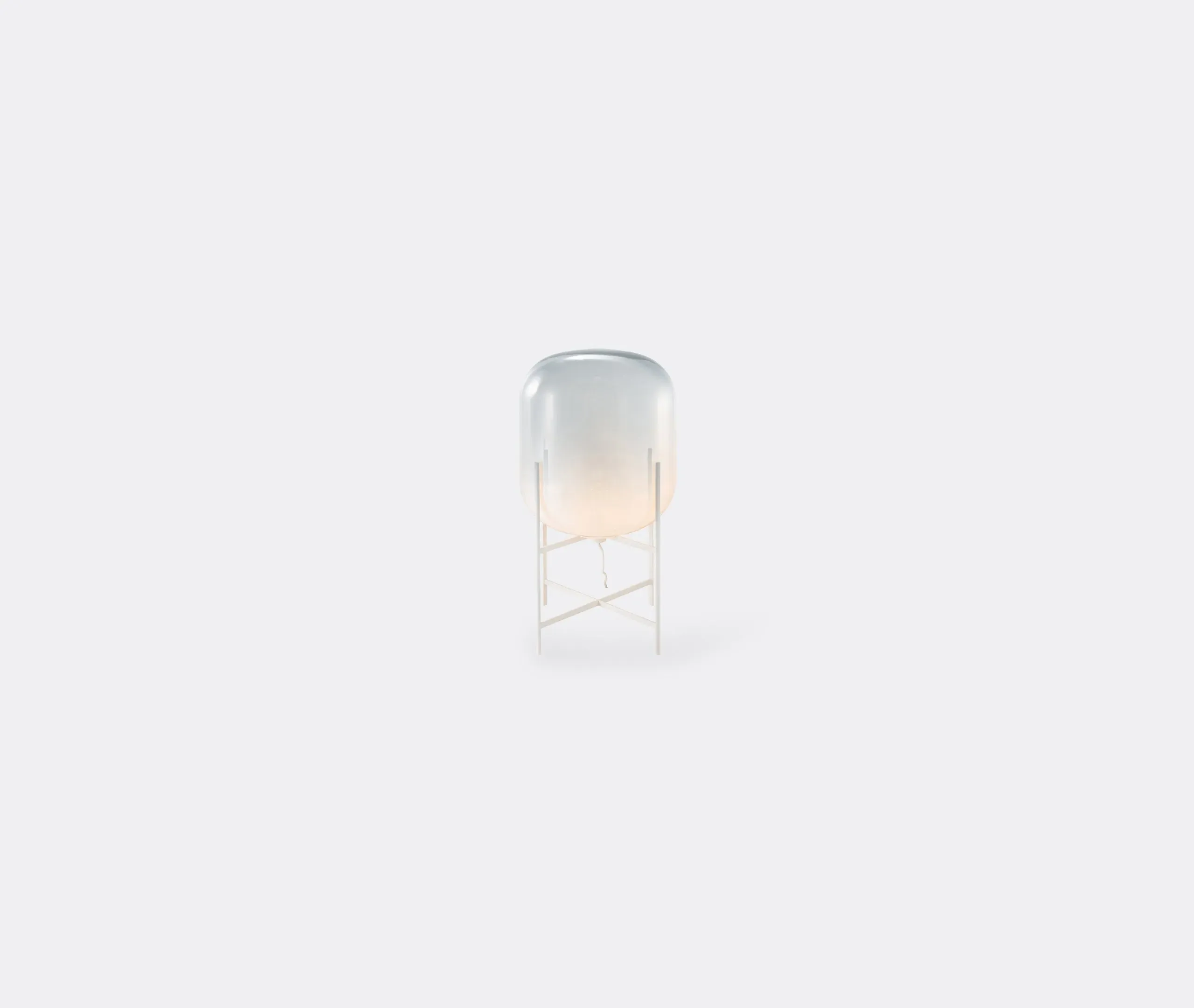 Medium Floor Lamp with Glass Shade - White