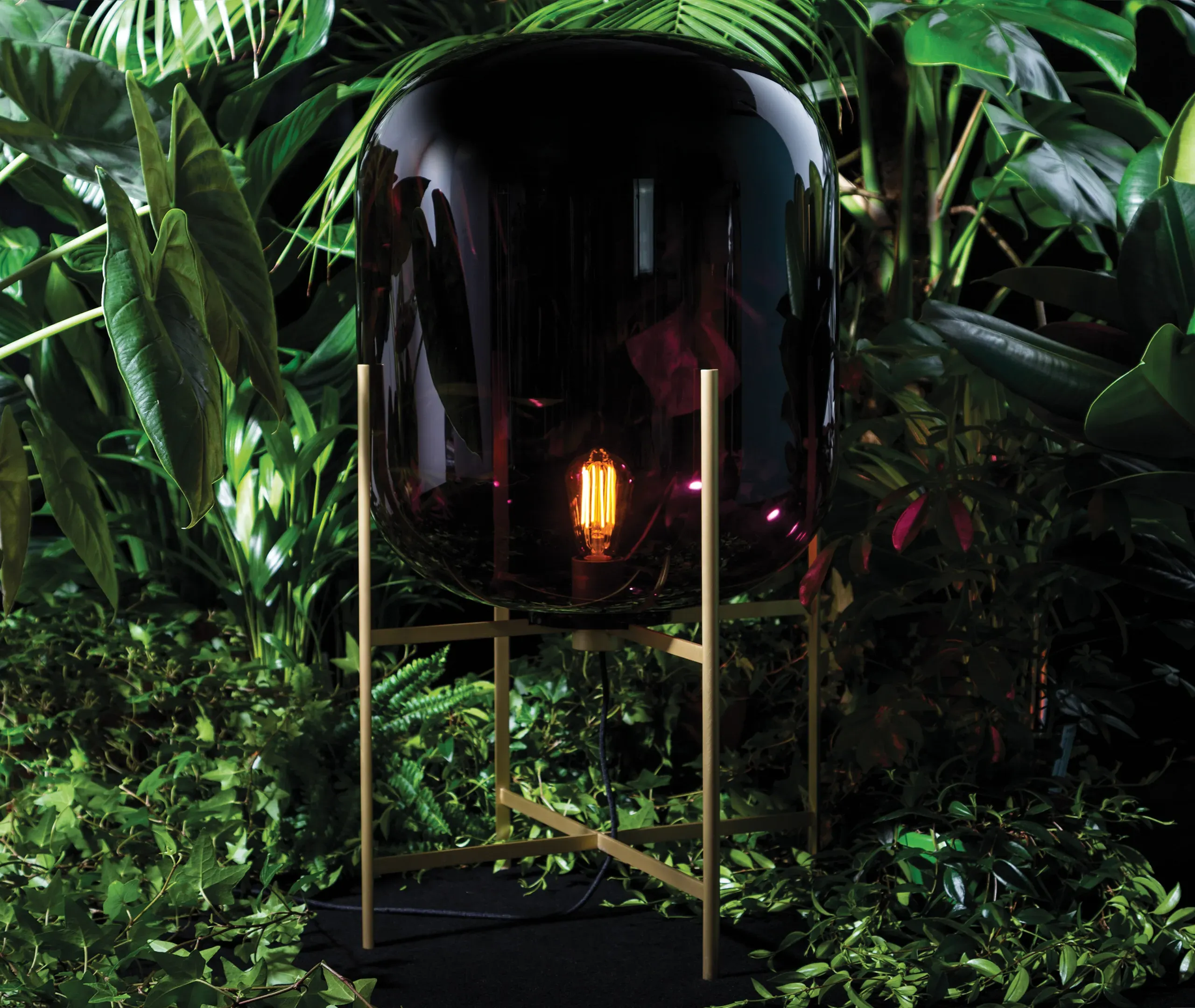 Oda Medium Floor Lamp - Smoky Grey, Glass