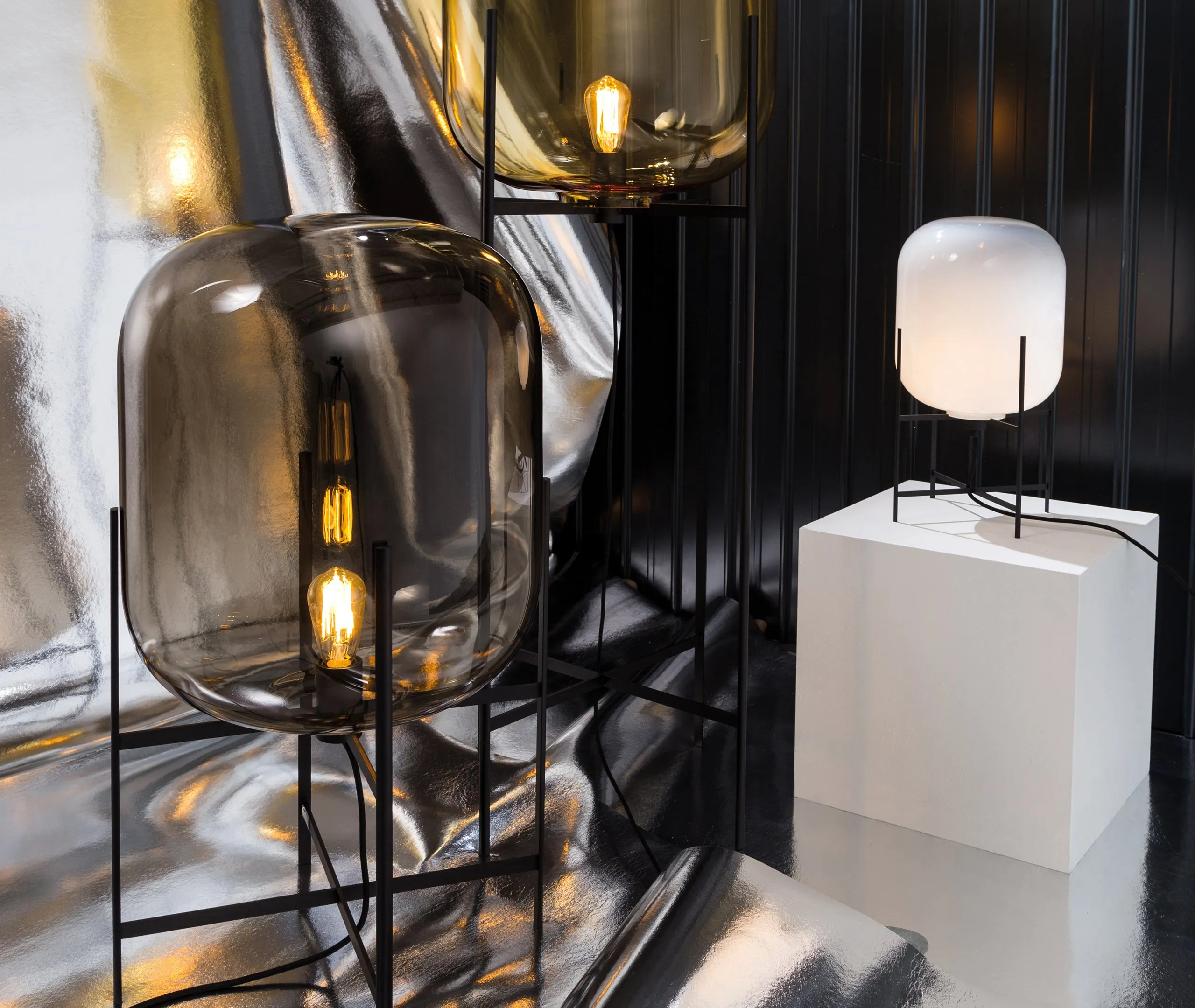 Oda Small Table Lamp - Amber, Steel