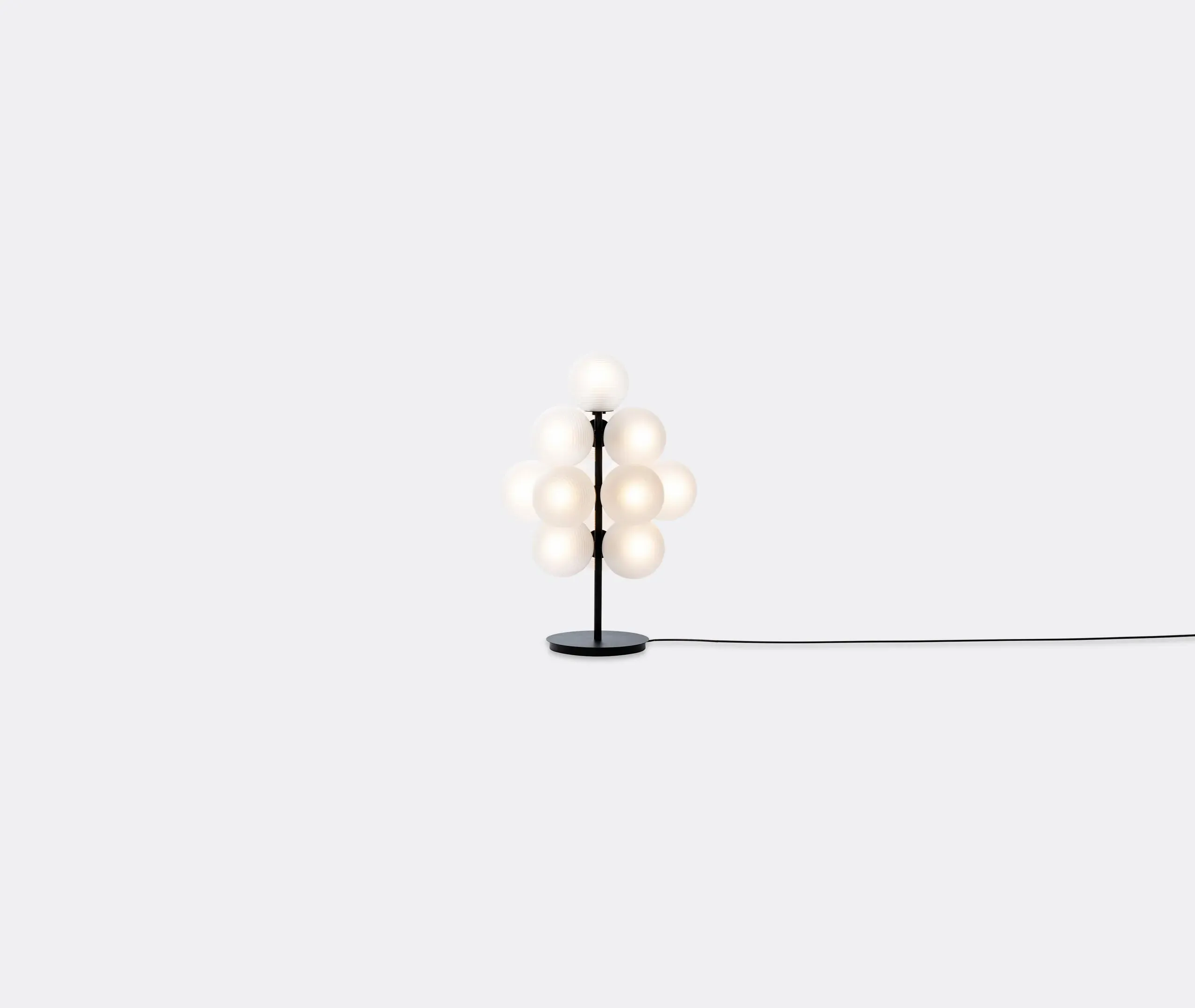 Small Floor Lamp with Glass Spheres - Clear, Steel