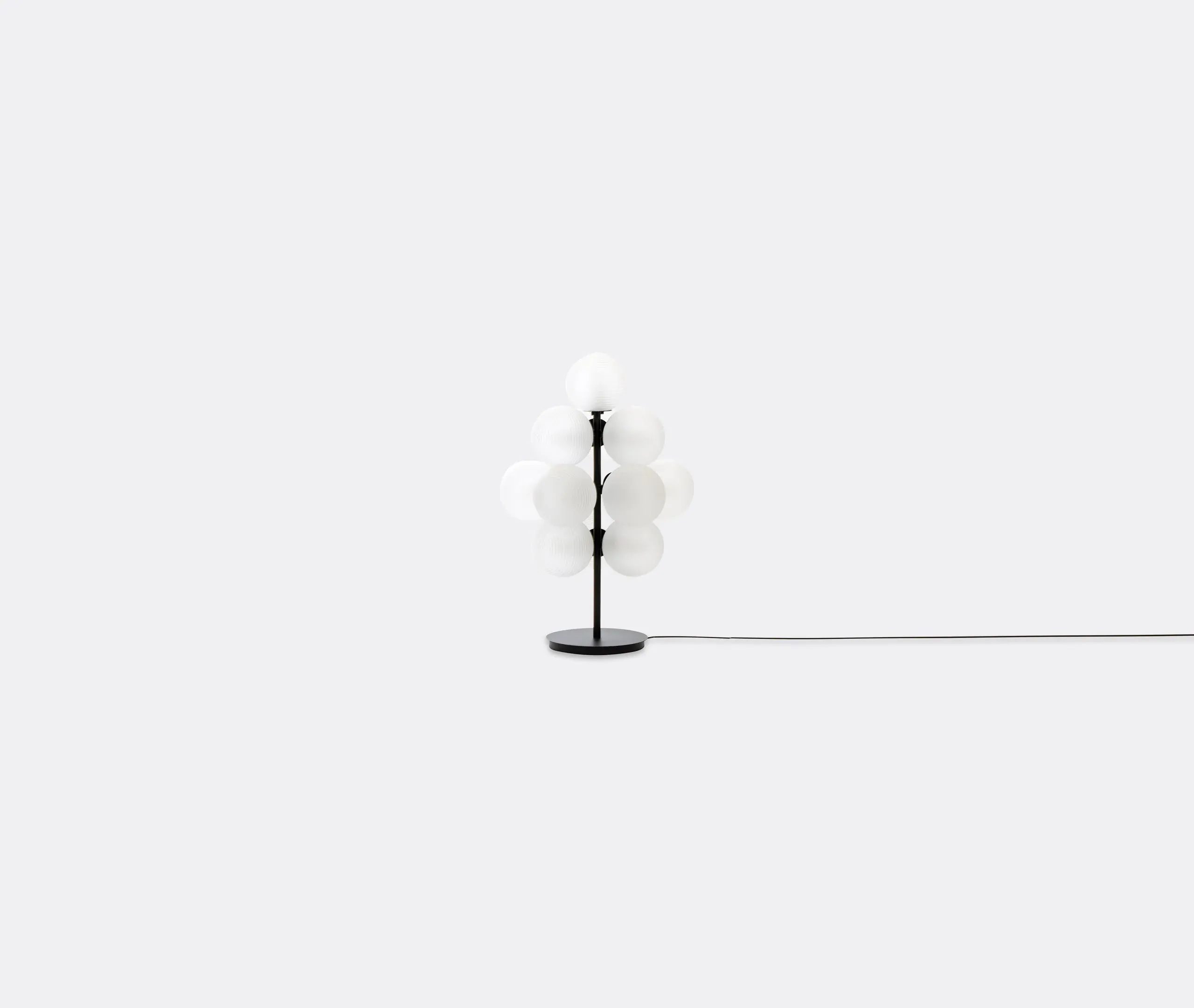 Small Floor Lamp with Glass Spheres - Clear, Steel image