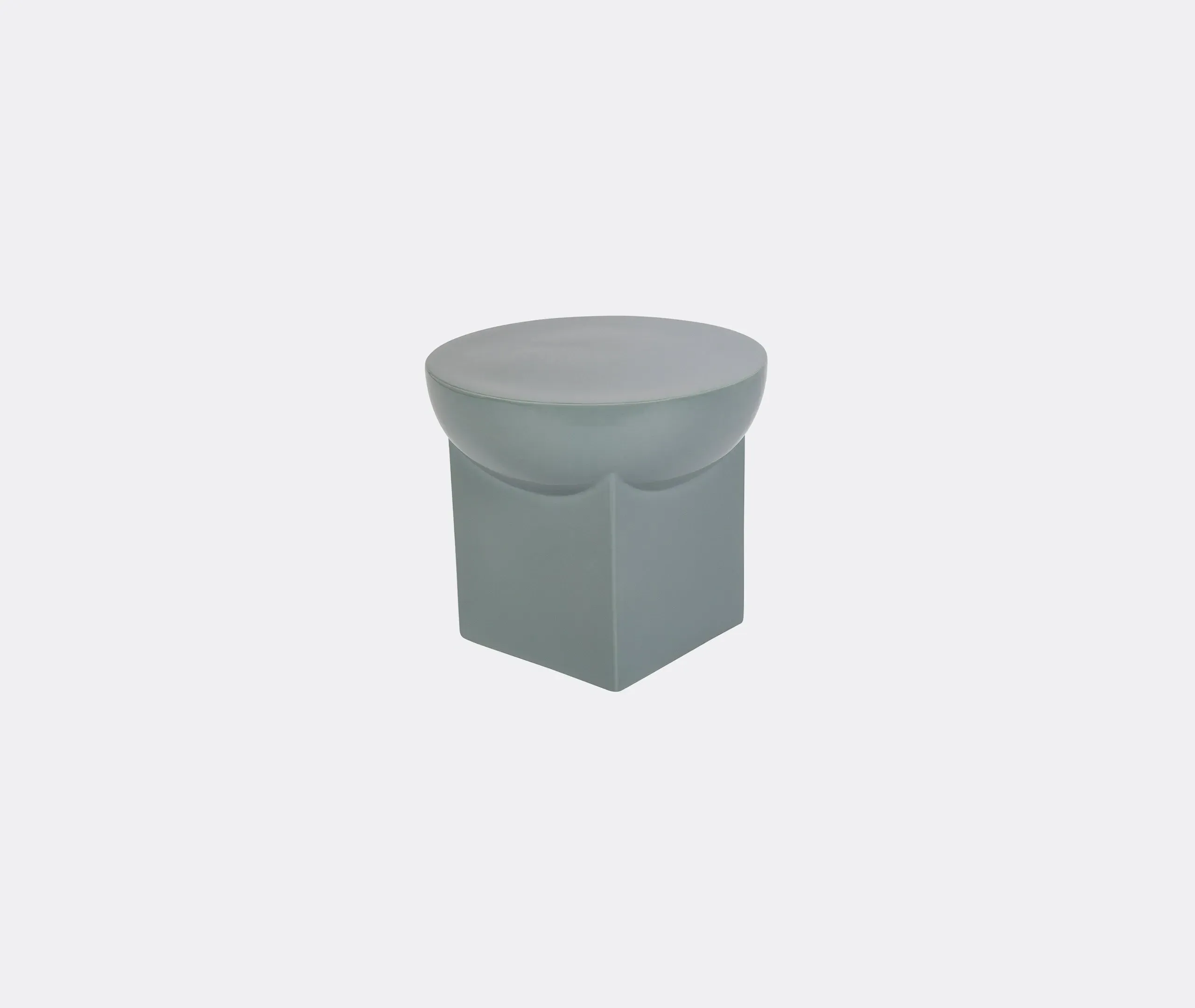 Small Side Table Geometric Design - Grey, Ceramic
