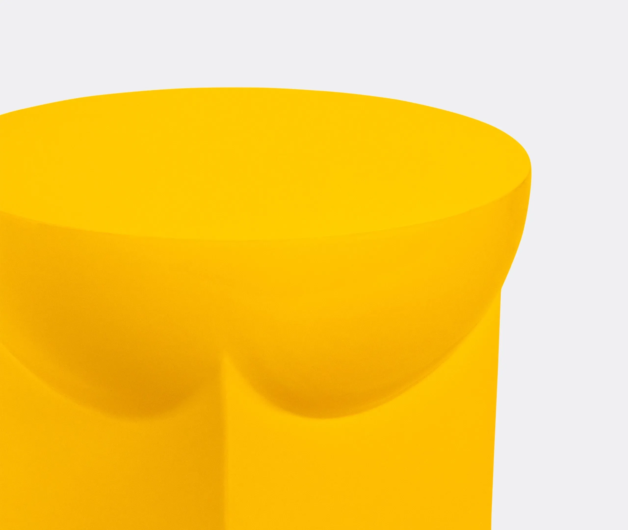 Small Side Table Geometric Design - Yellow, Ceramic