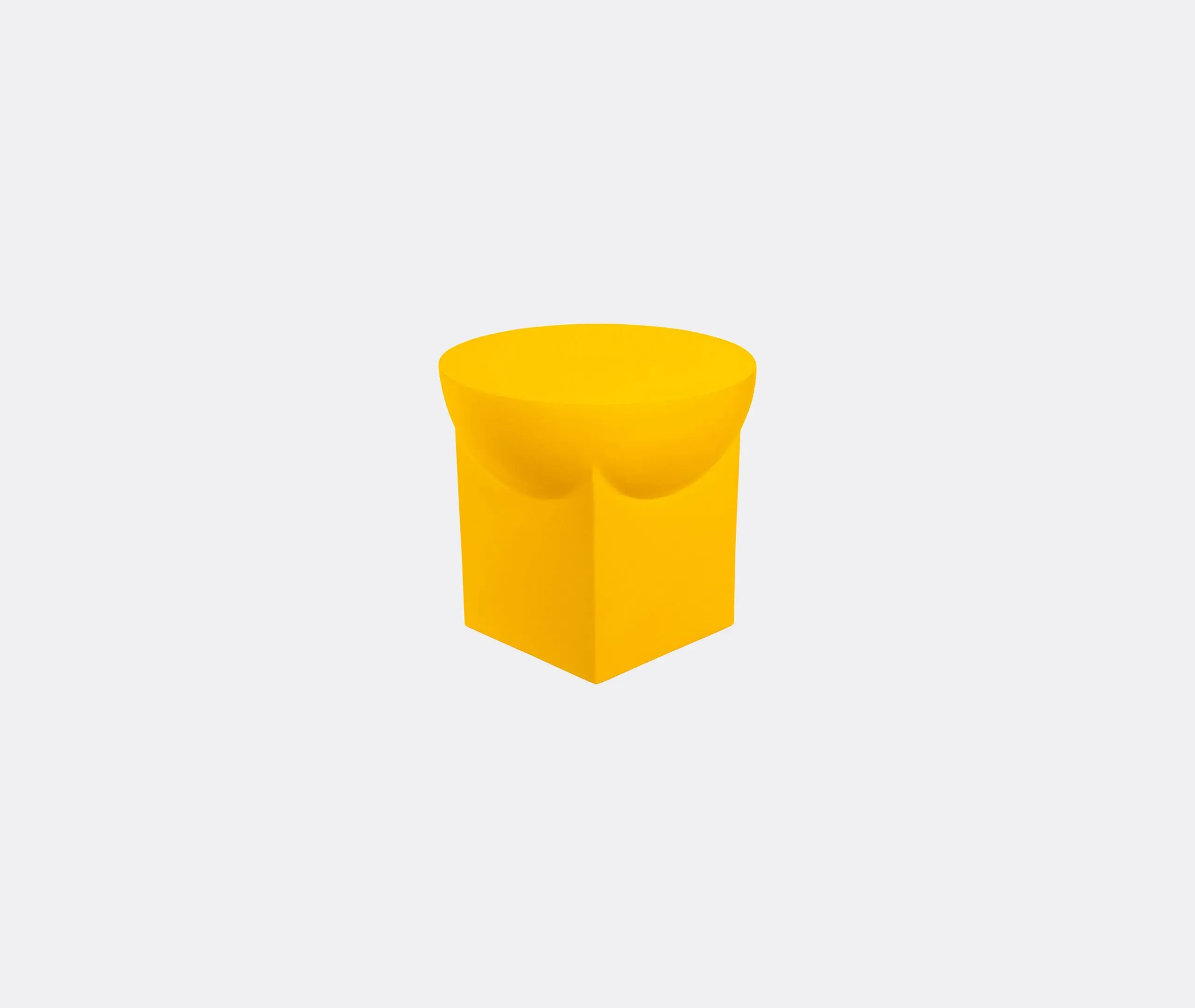 Small Side Table Geometric Design - Yellow, Ceramic