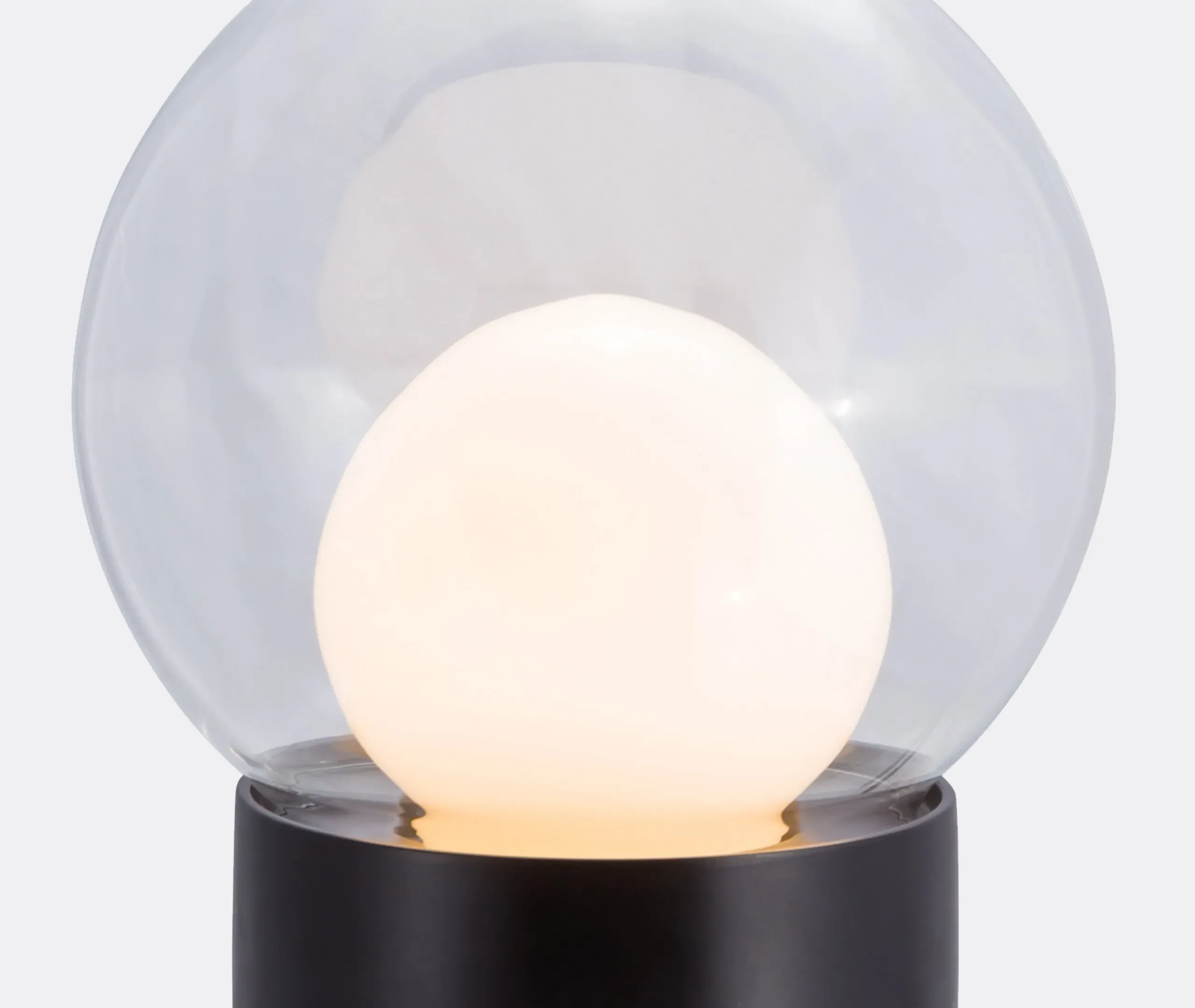 Small Table Lamp Spherical - Black, Glass