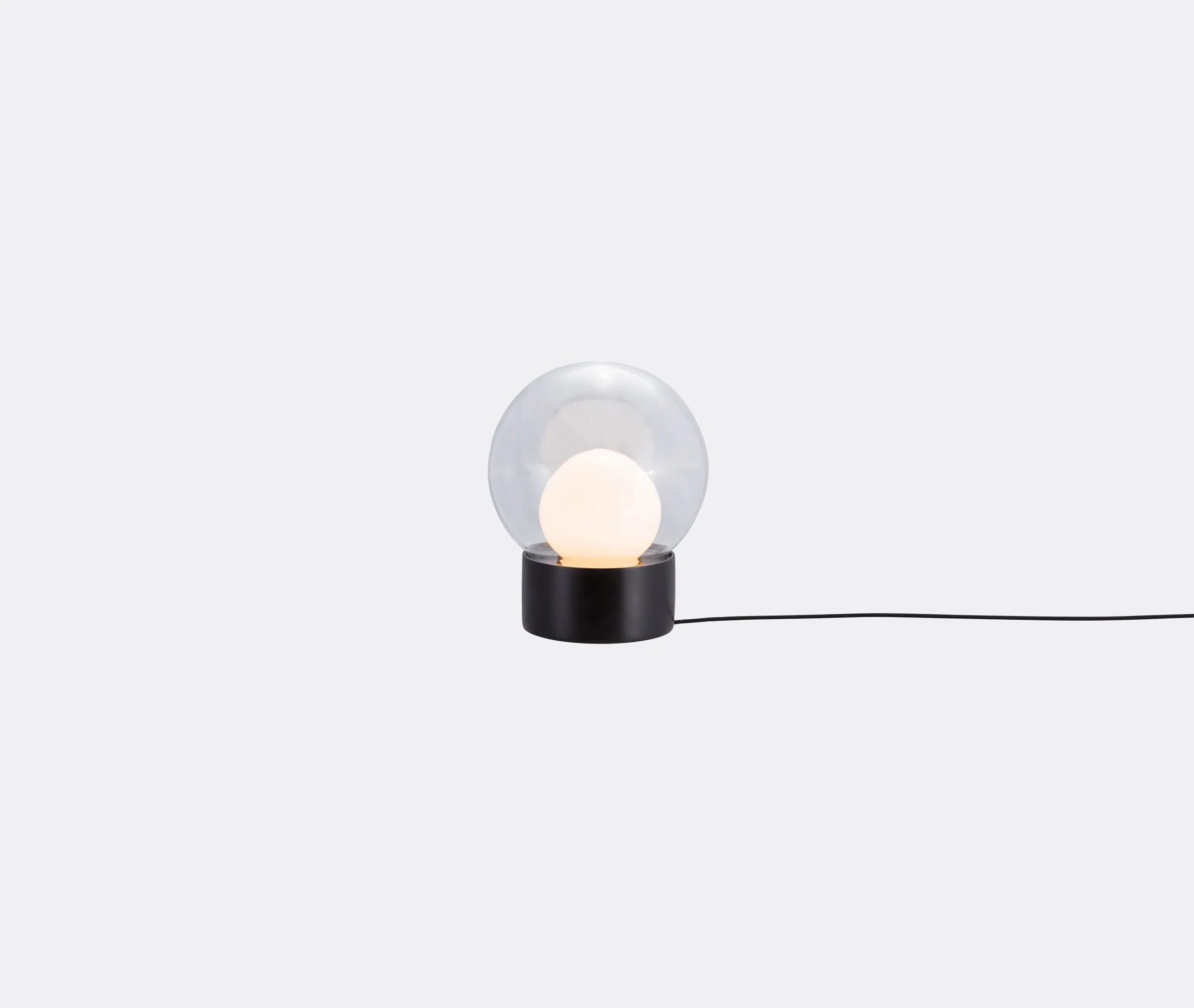 Small Table Lamp Spherical - Black, Glass image