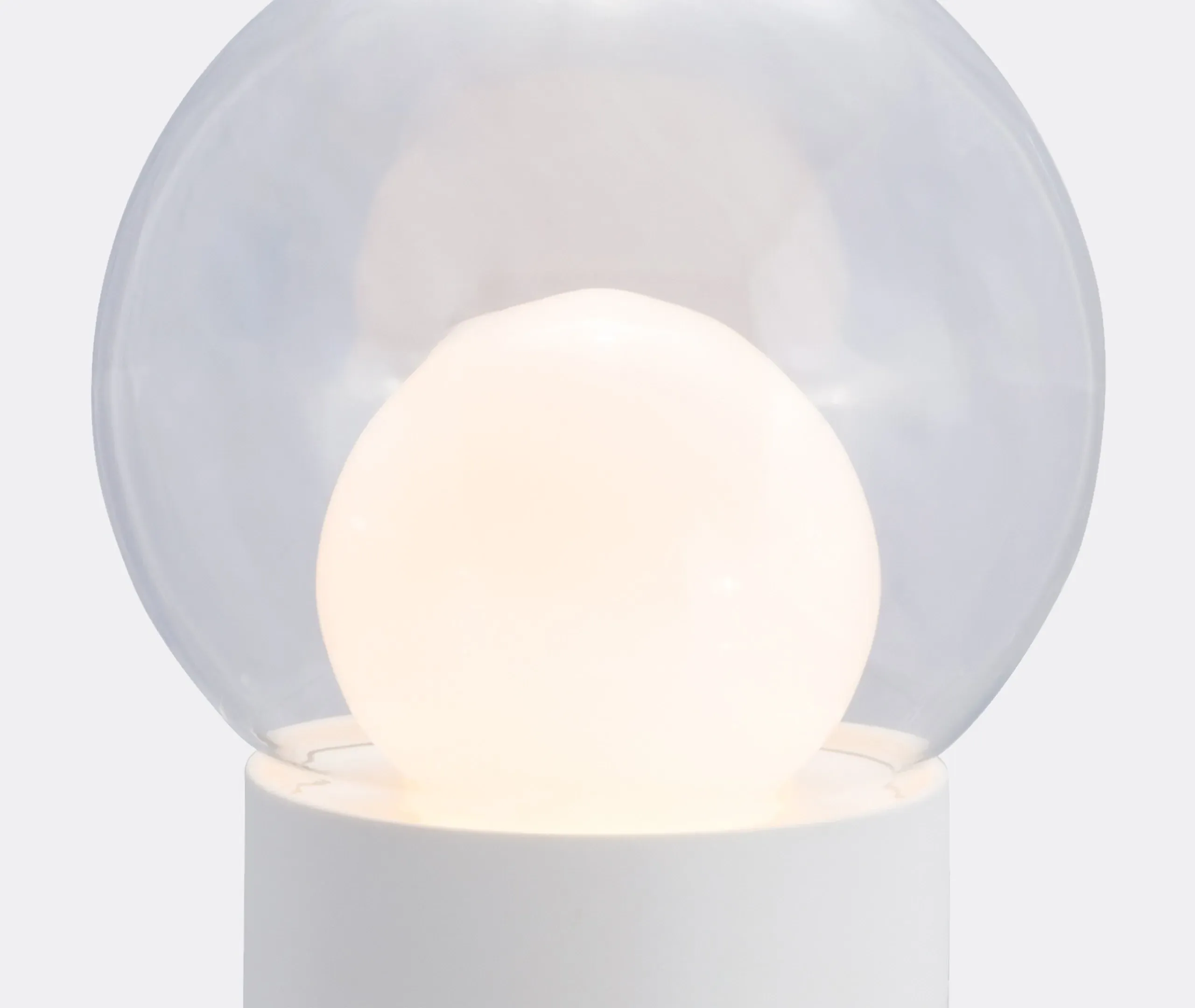 Small Table Lamp Spherical - White, Glass