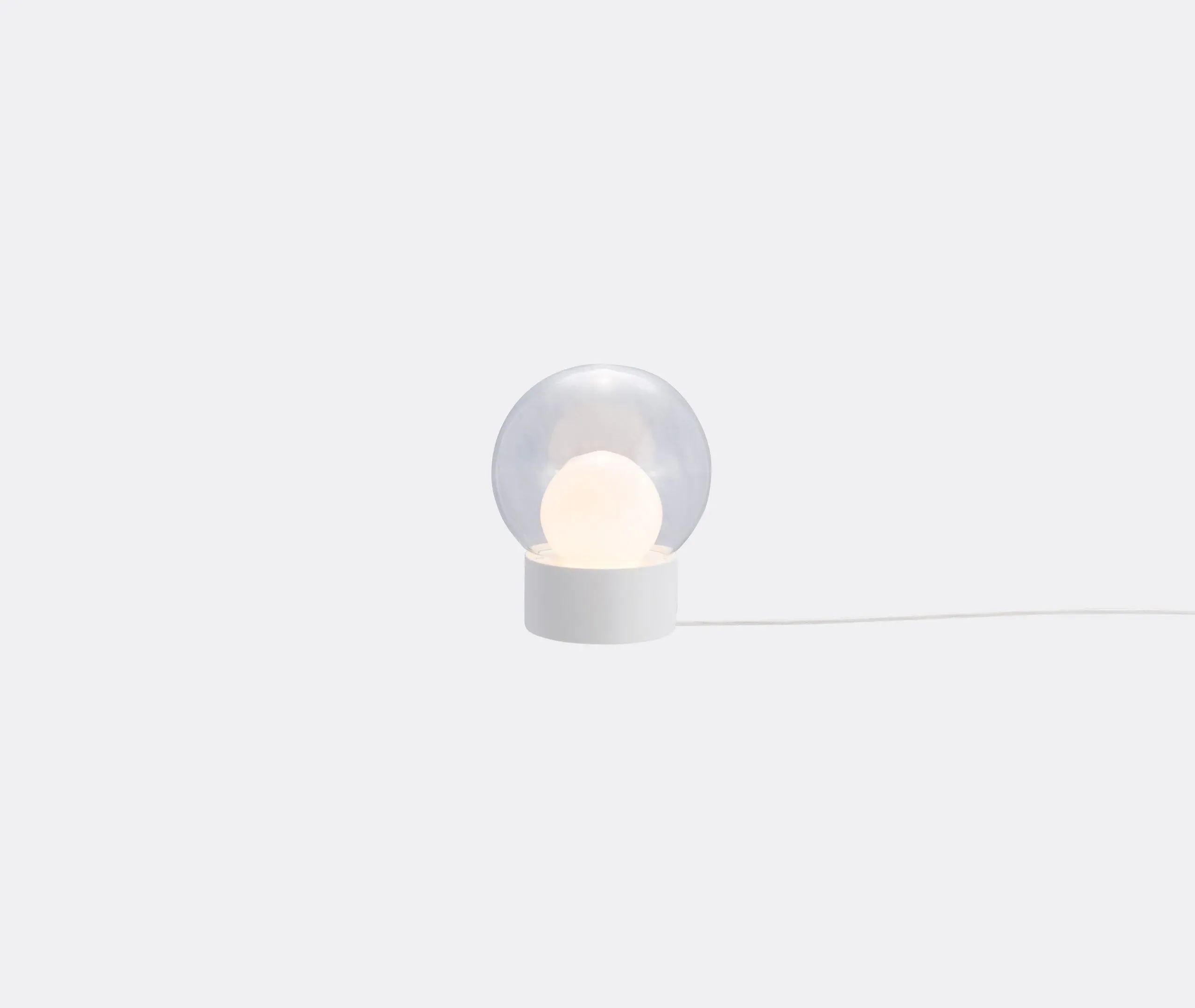 Small Table Lamp Spherical - White, Glass