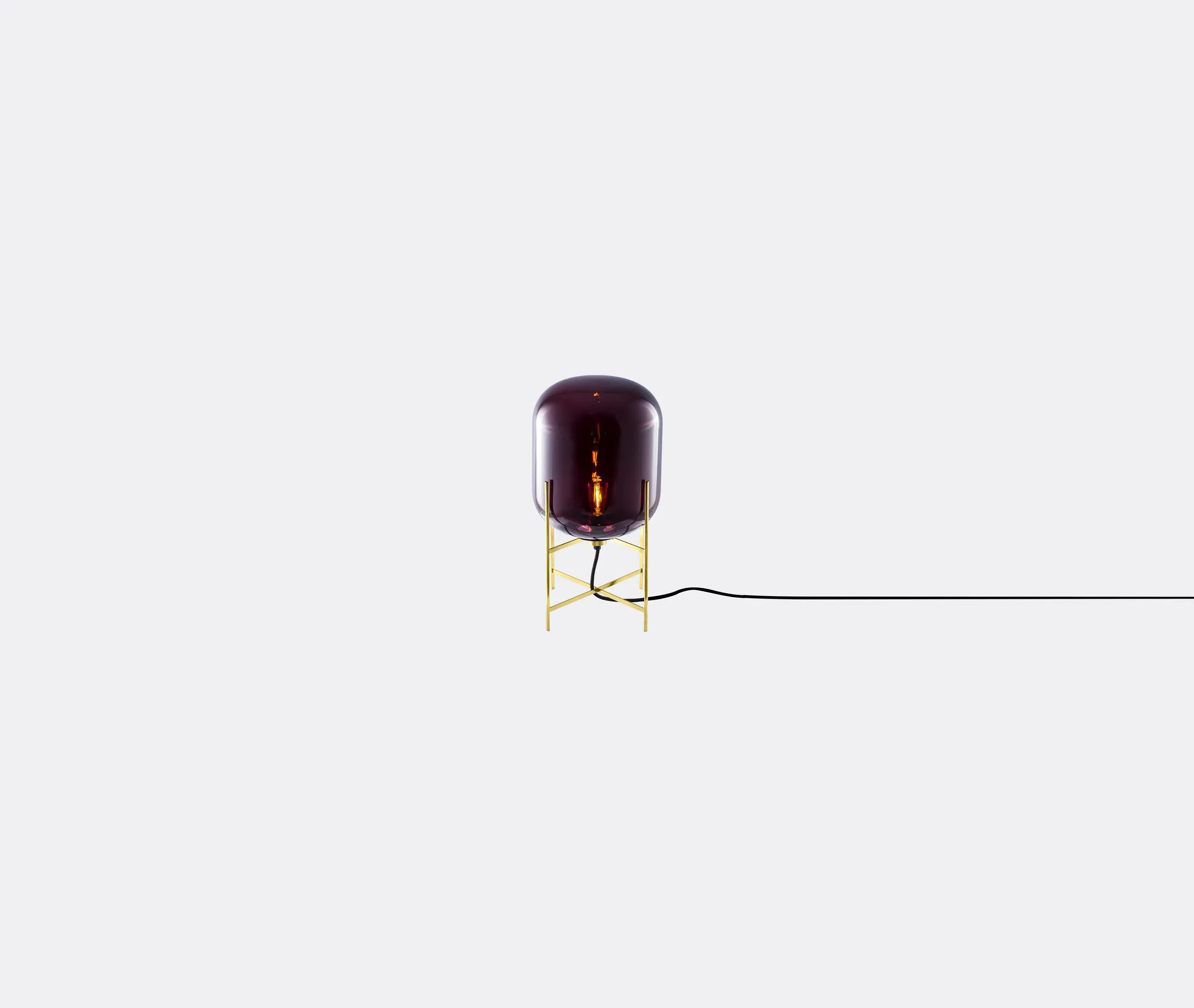 Small Table Lamp with Glass Shade - Aubergine image