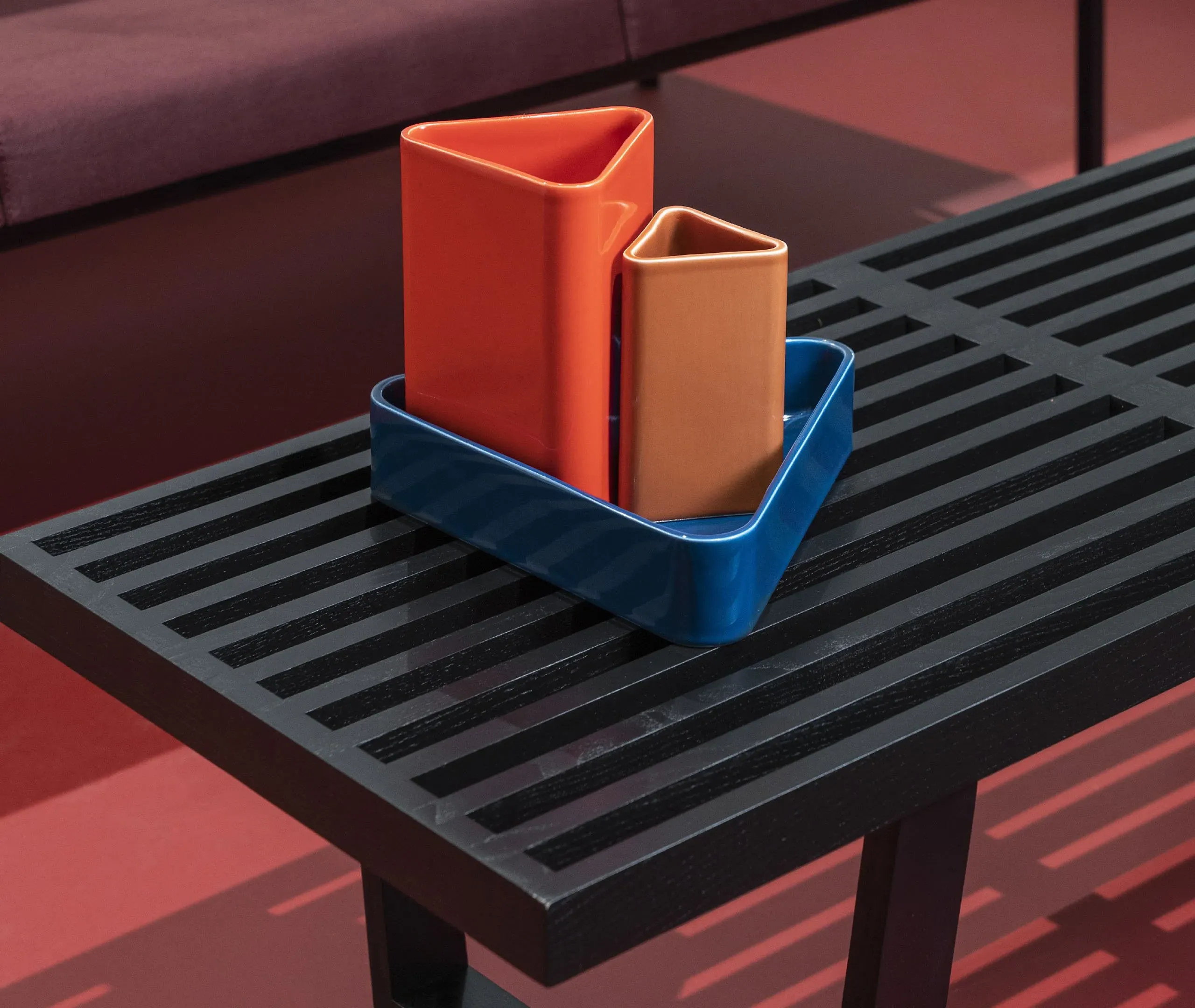 Canvas Large Vase - Red, Ceramic