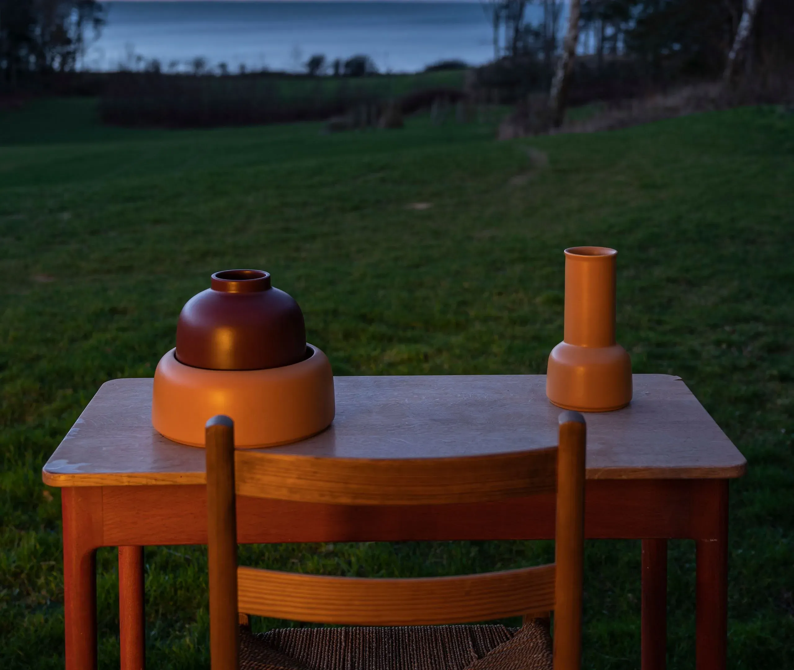 Ceramic Carafe with Glazed Finish - Cinnamon